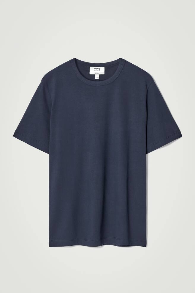 T-SHIRT AUS GEBÜRSTETER BAUMWOLLE - Navyblau - 1