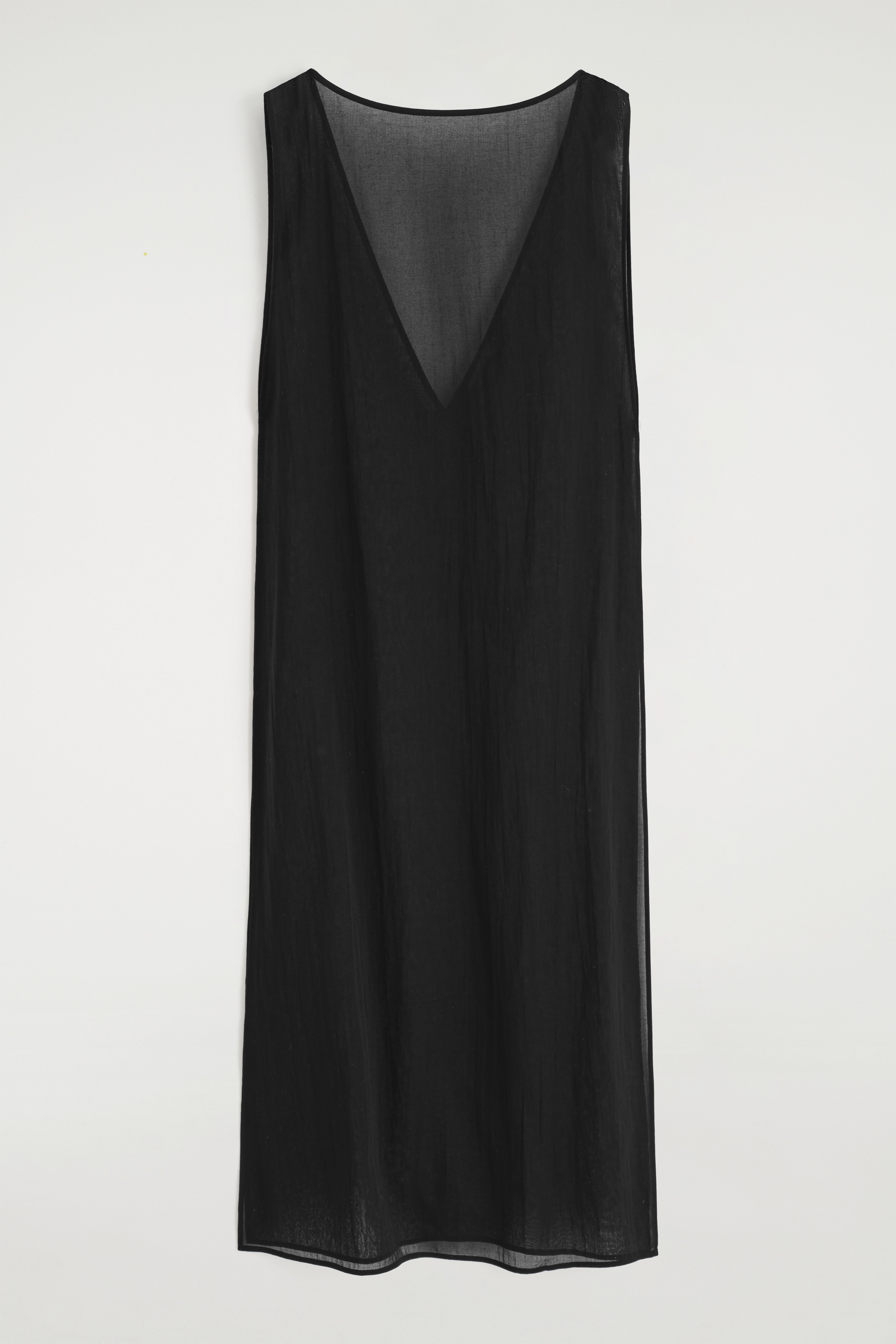 OPEN-SIDE SHEER TUNIC - BLACK/WHITE