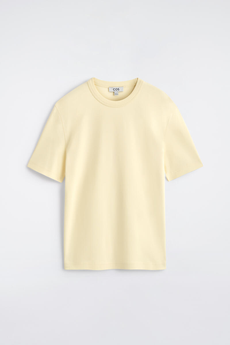 Interlock Cotton Crew-Neck T-Shirt in Yellow