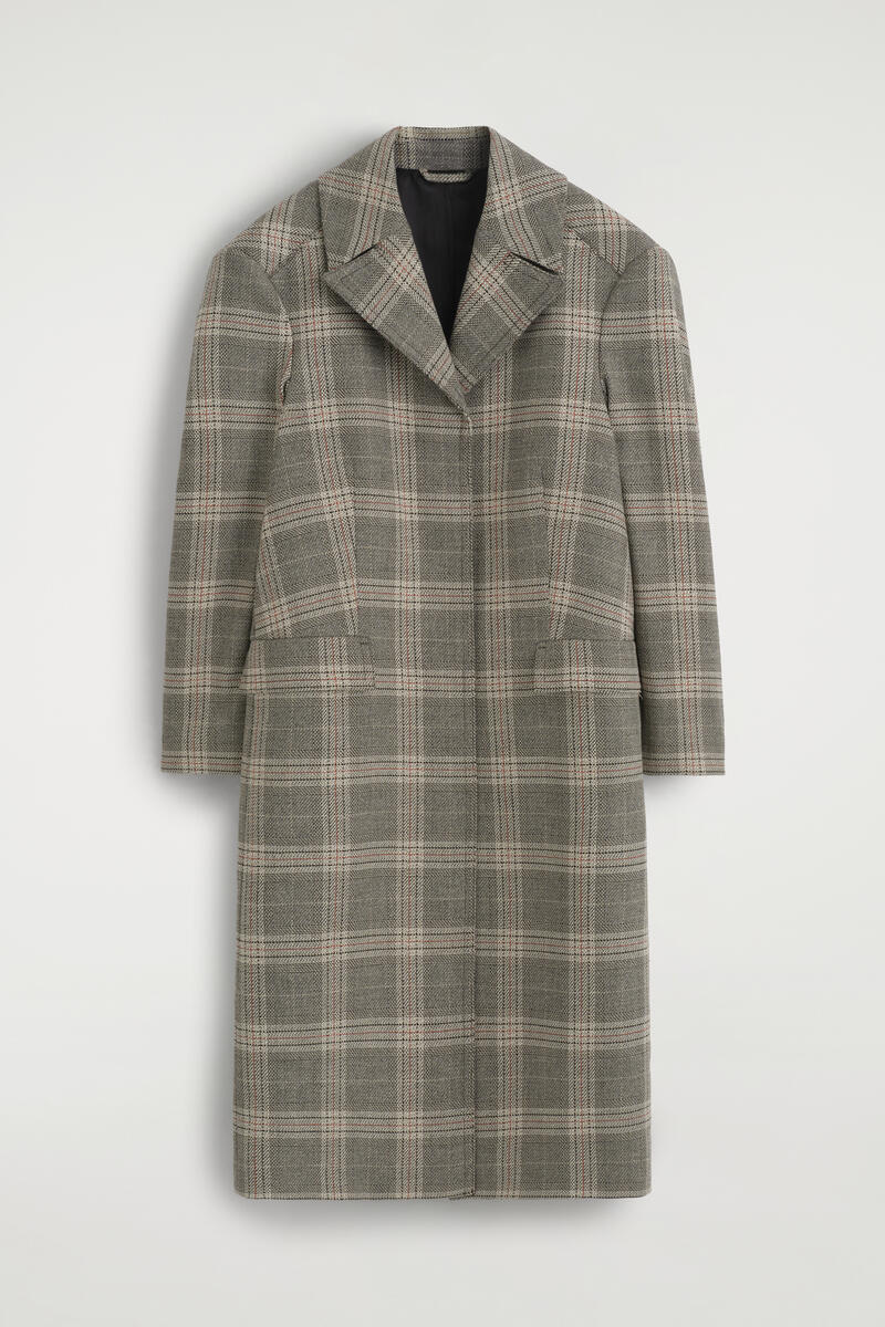 Checked Tailored Long Coat