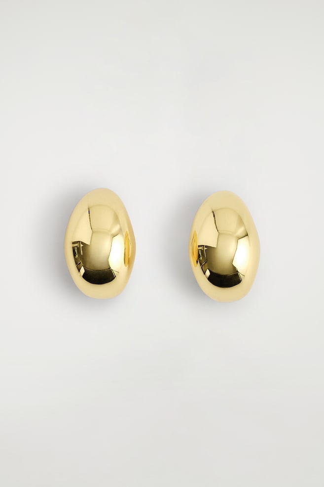 CURVED DOMED EARRINGS - GOLD/SILVER - 1