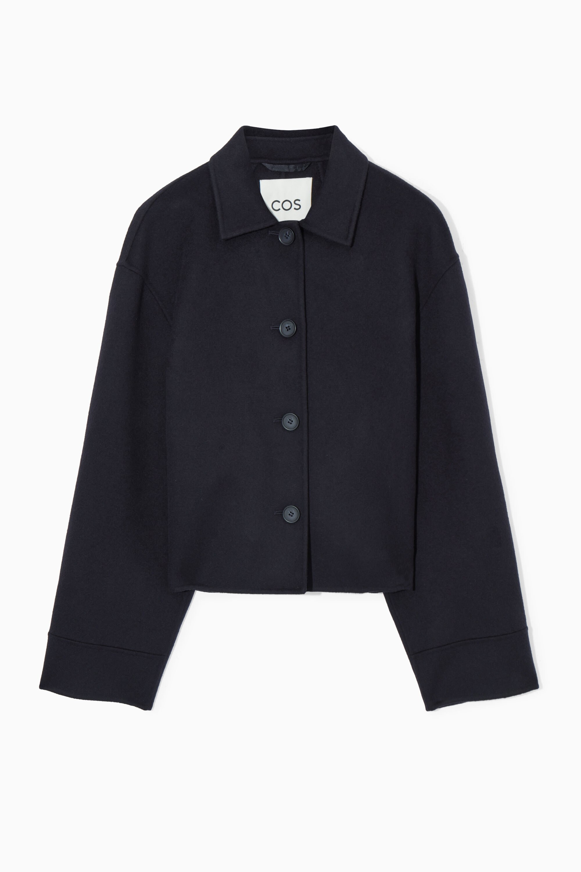 CREW-NECK MERINO WOOL TOP - NAVY MÉLANGE | COS