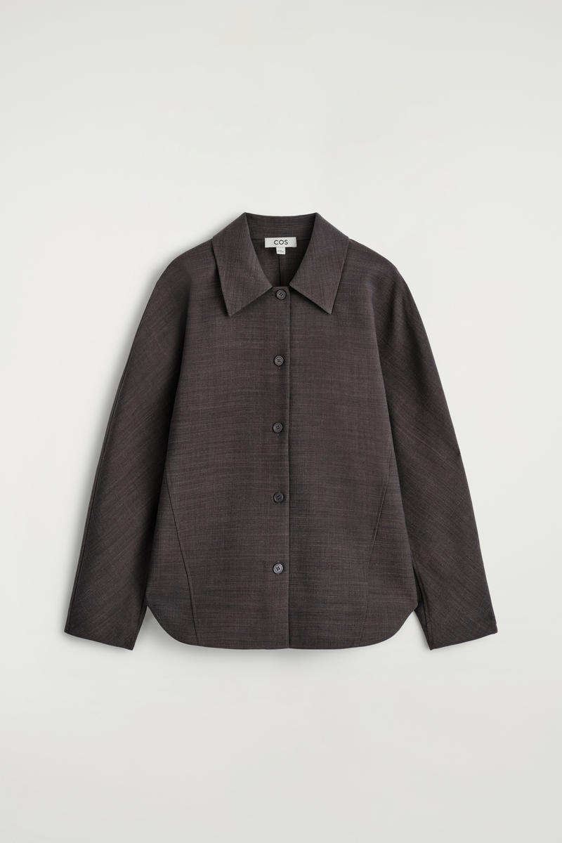 Rounded Wool-Blend Shirt