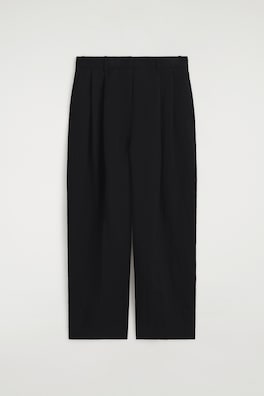 RELAXED FLUID WIDE-LEG PANTS — BLACK 7