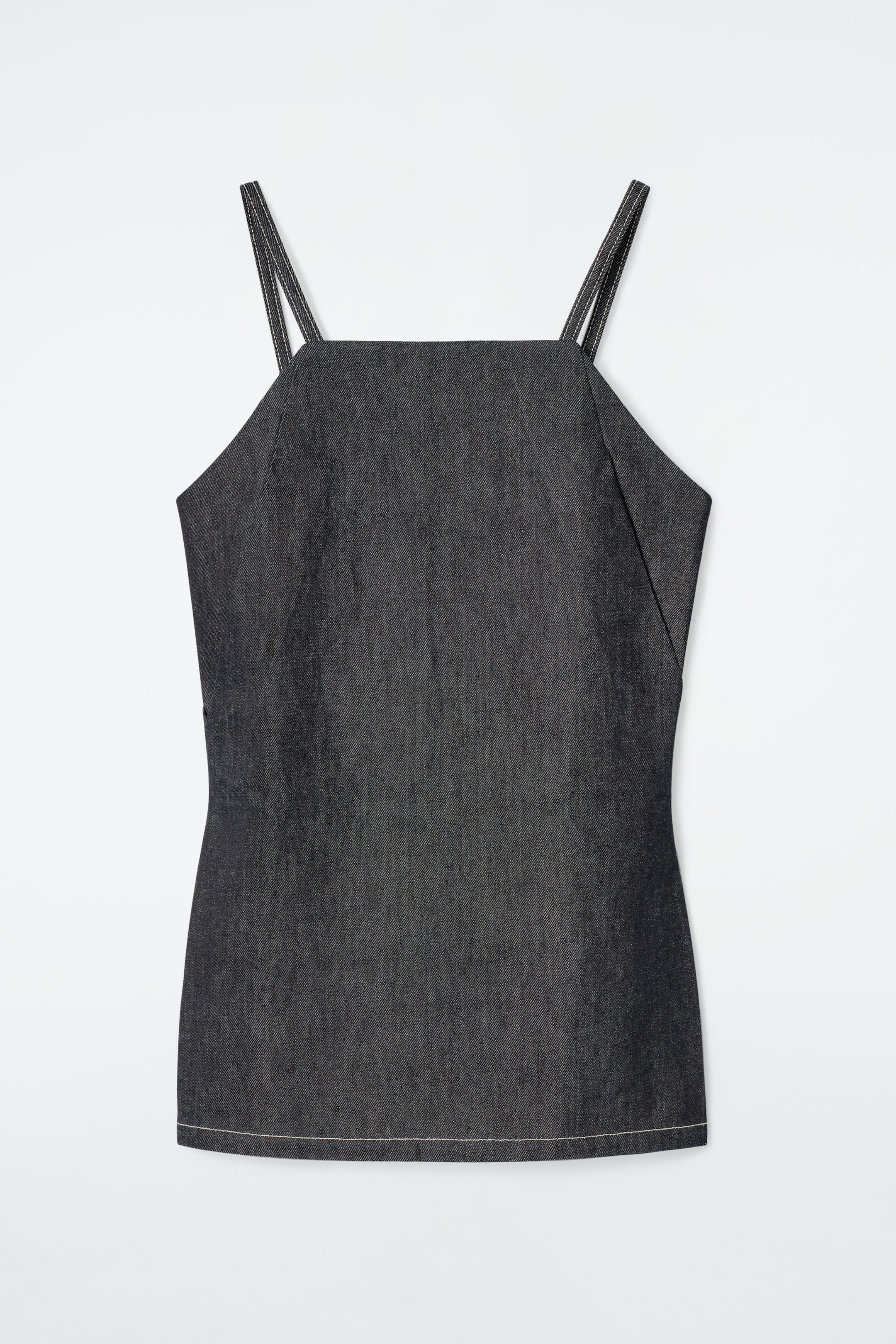 SLEEVELESS RAW DENIM TOP