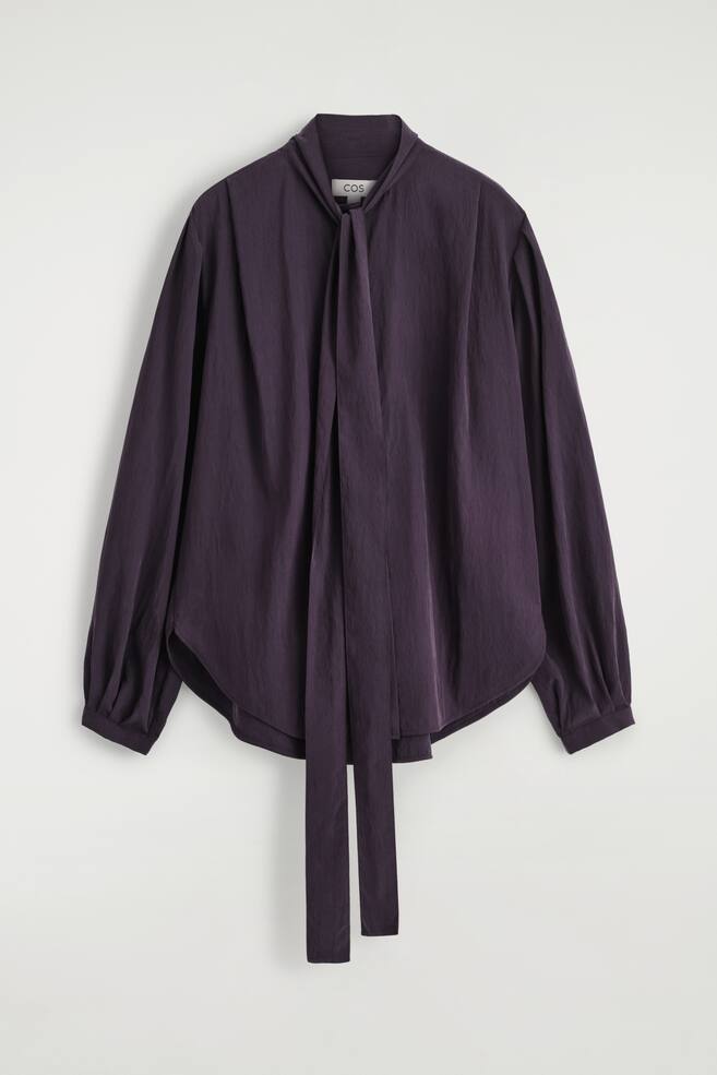FLIESSENDE BLUSE MIT SCHALDETAIL - VIOLETT - 1