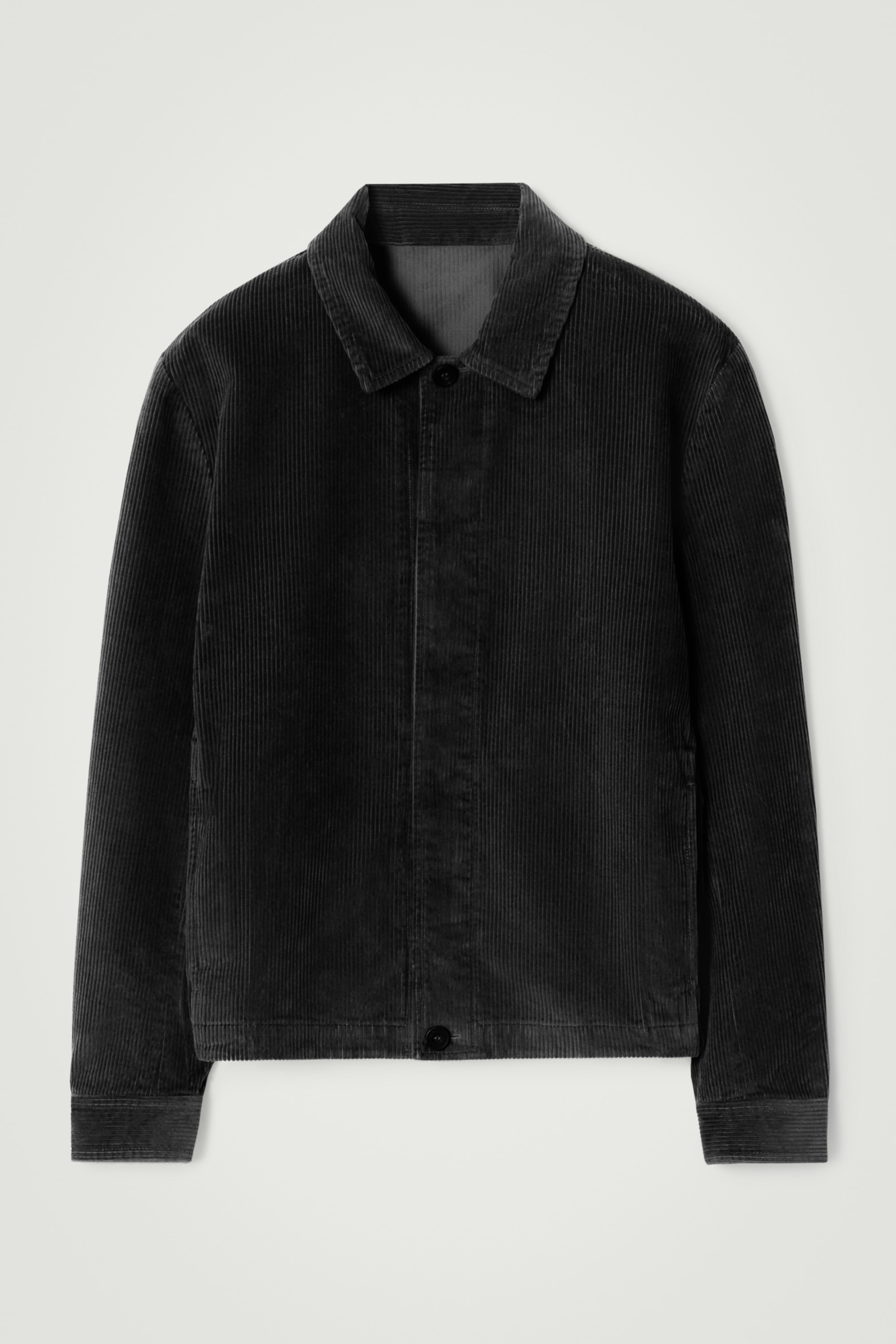 RELAXED COTTON-CORDUROY OVERSHIRT - BLACK