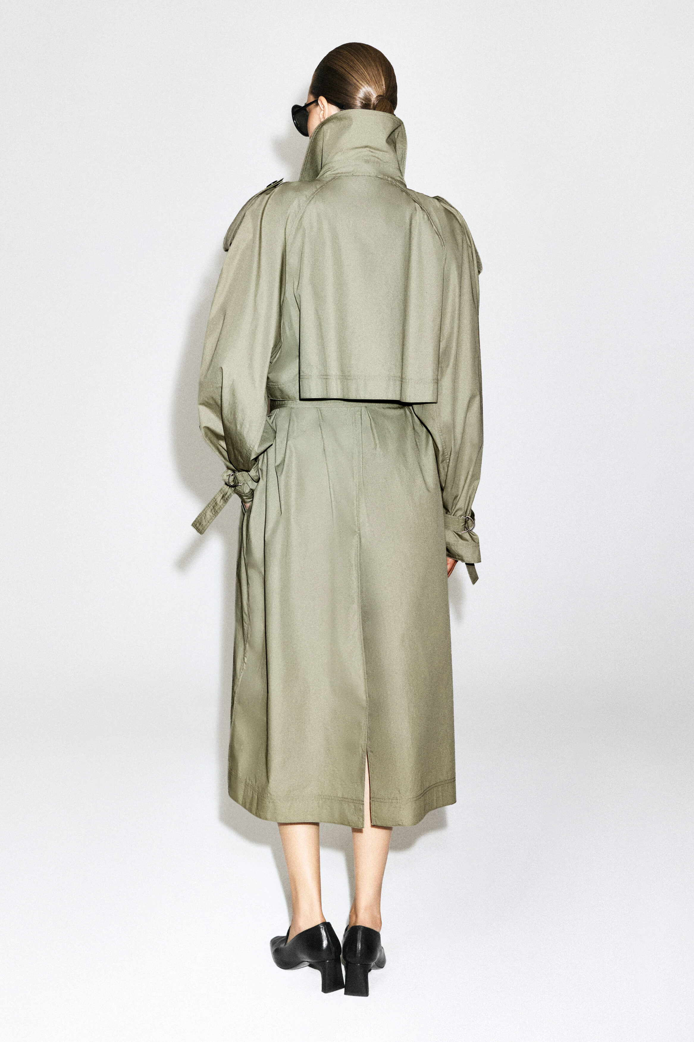 mock-NECK COTTON TRENCH COAT - thumbnail 6