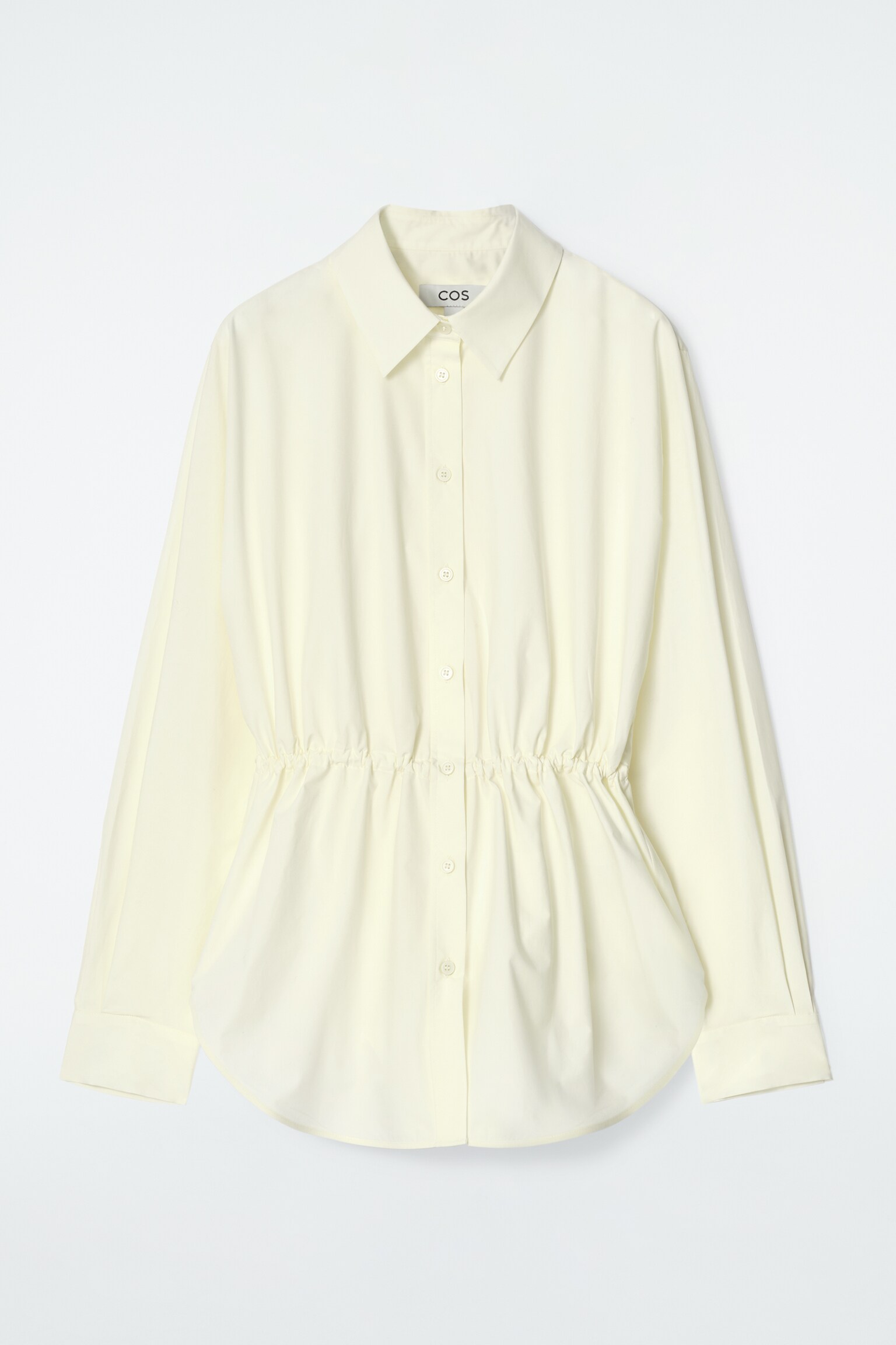 CAMICIA CON COULISSE IN VITA - CREMA/BLU NAVY - 2