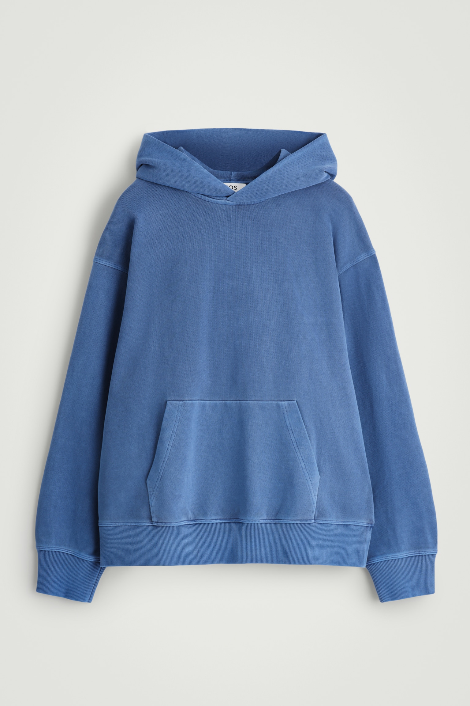 KAPUZENPULLOVER AUS VORGEWASCHENEM BAUMWOLLJERSEY - Blau/BRAUN - 2