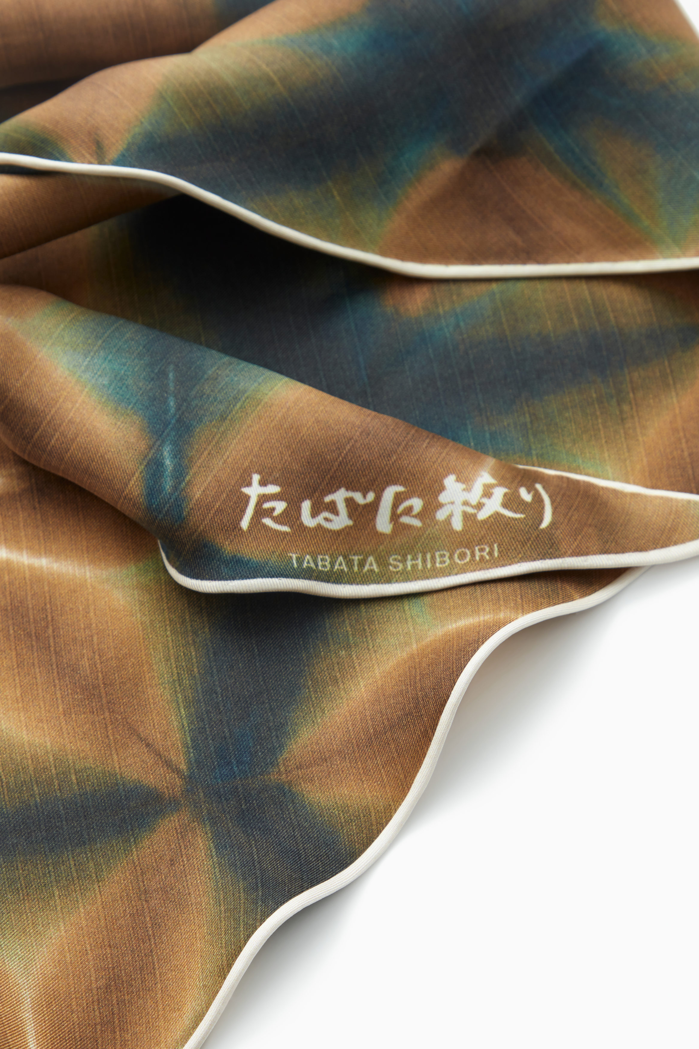 SILK NECK SCARF - BEIGE / BLUE | COS