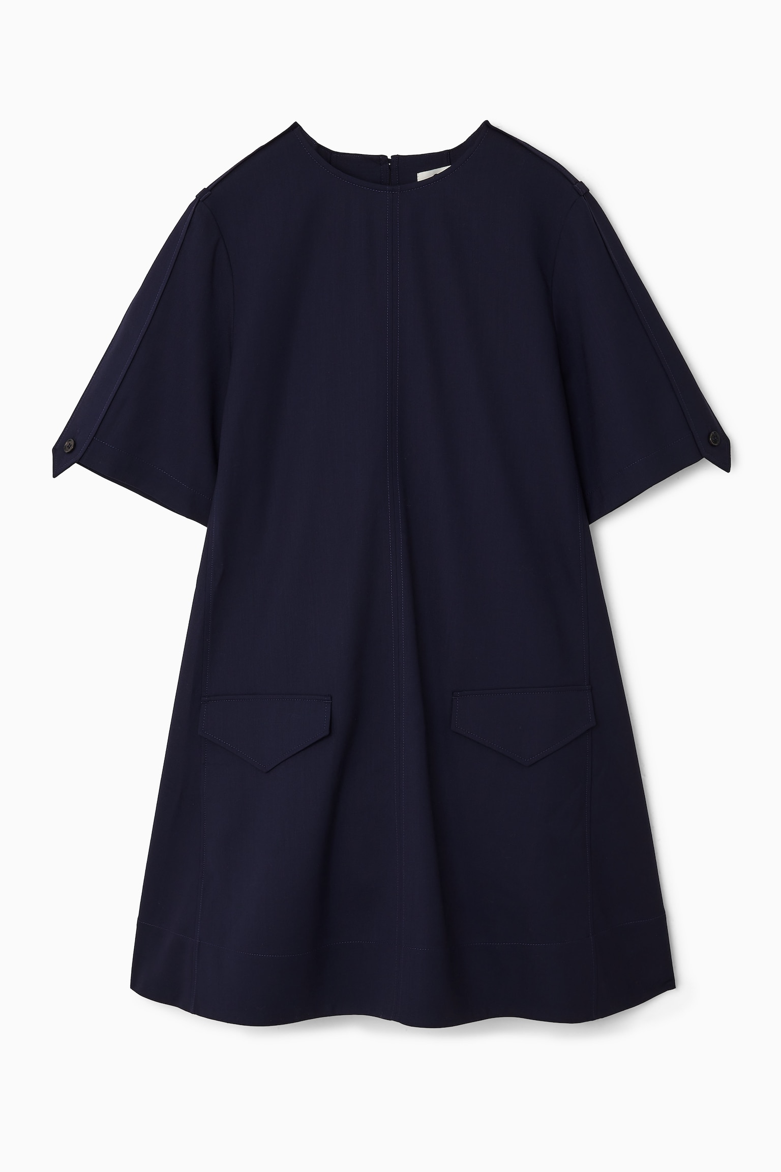 ROBE COURTE OVERSIZE WORKWEAR LAINE MÉLANGÉE - BLEU MARINE
