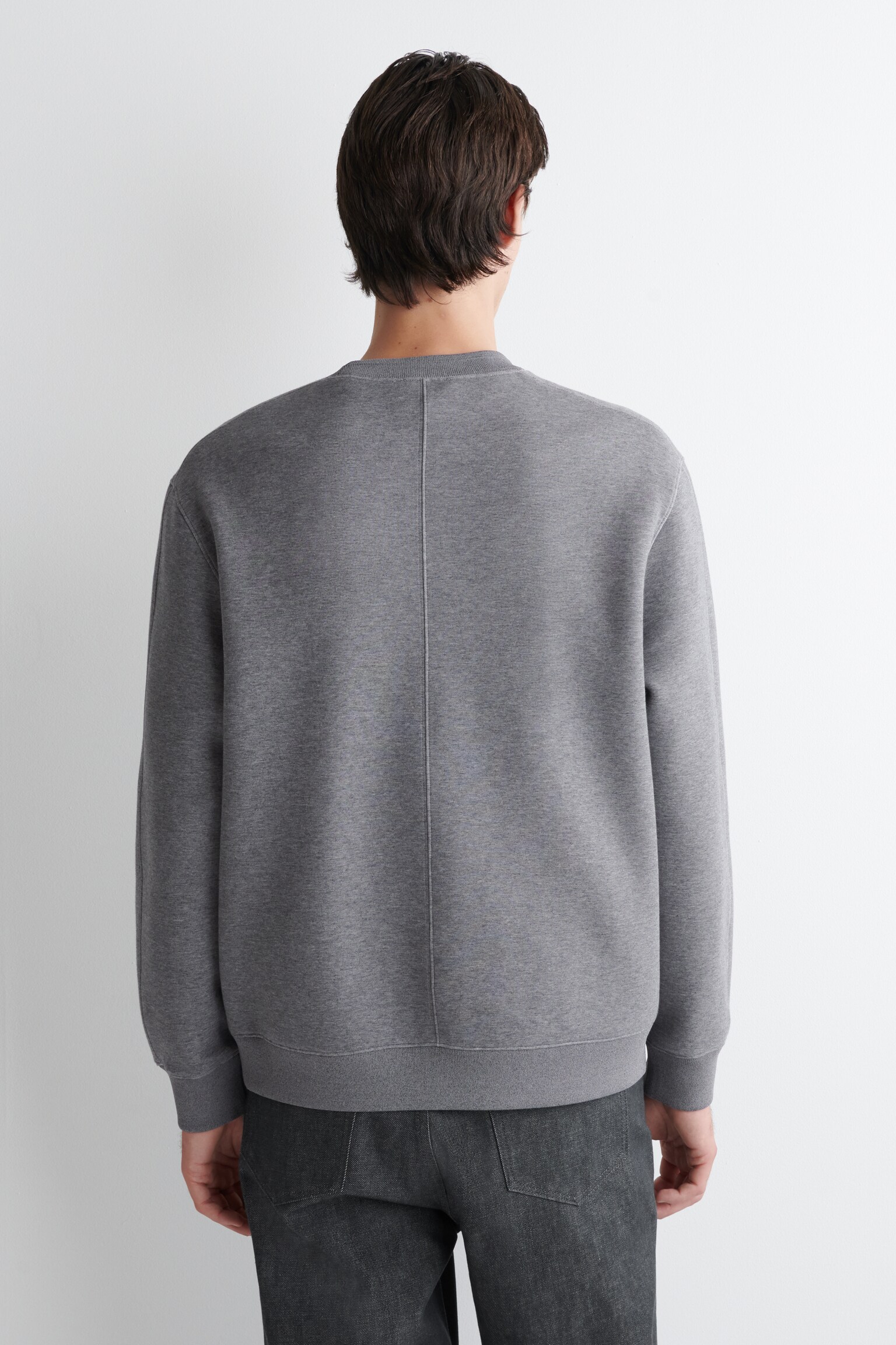 SWEAT EN NÉOPRÈNE (SCUBA) - GRIS CHINÉ/NOIR - 4