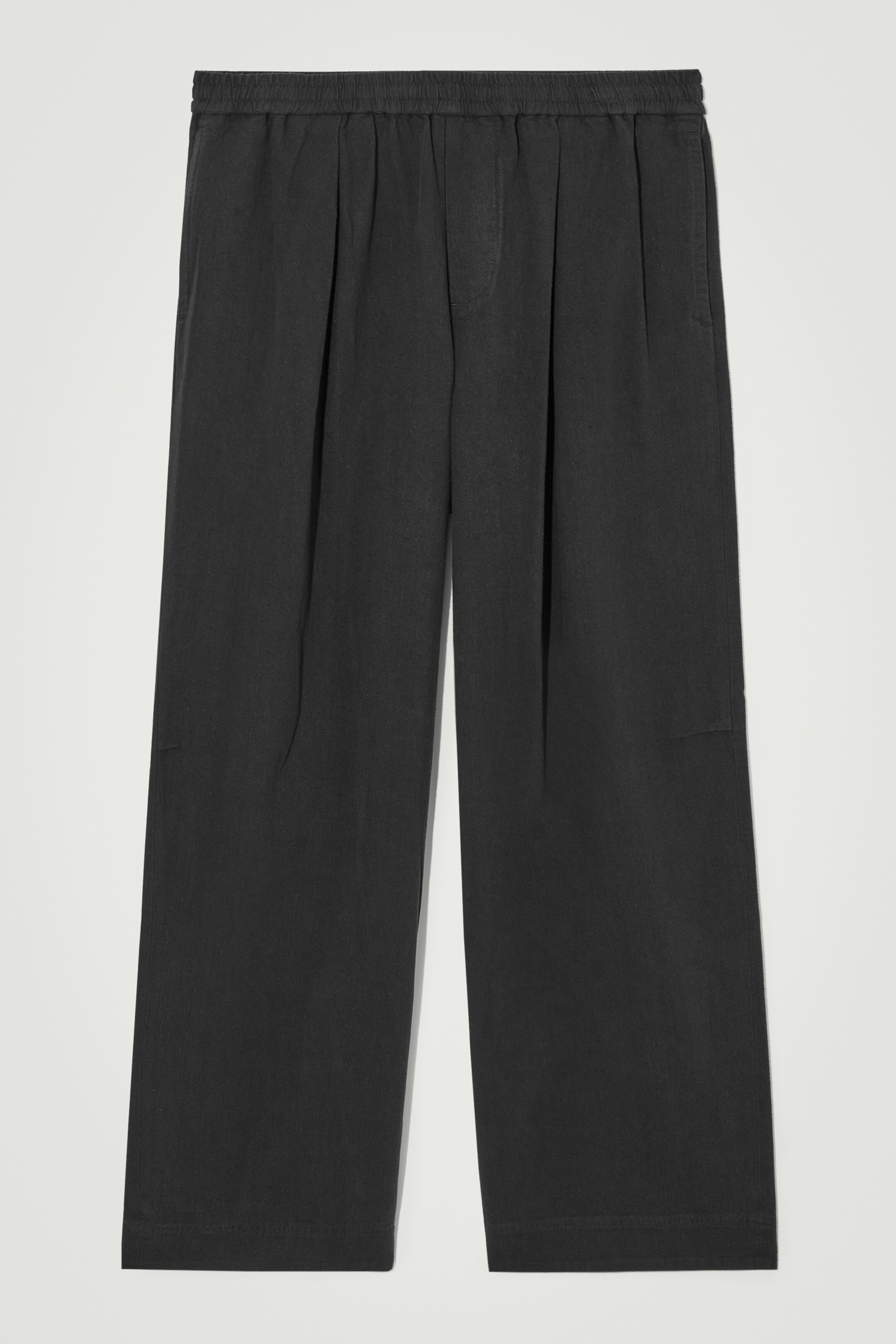 View larger image: PLEATED WIDE-LEG CHAMBRAY TROUSERS - BLACK - Men | H&M GB 1