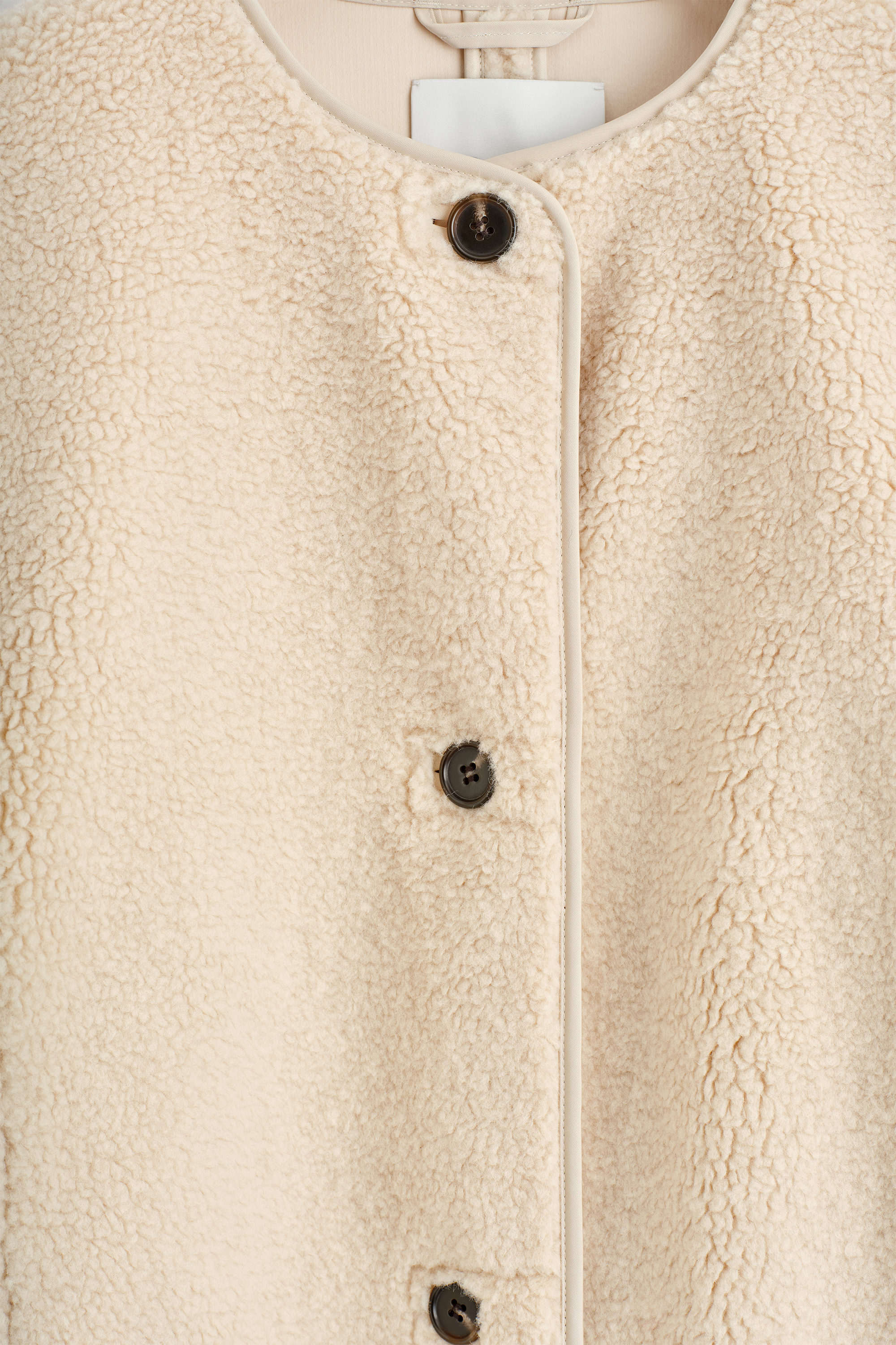 LONGLINE TEDDY JACKET - ECRU | COS US