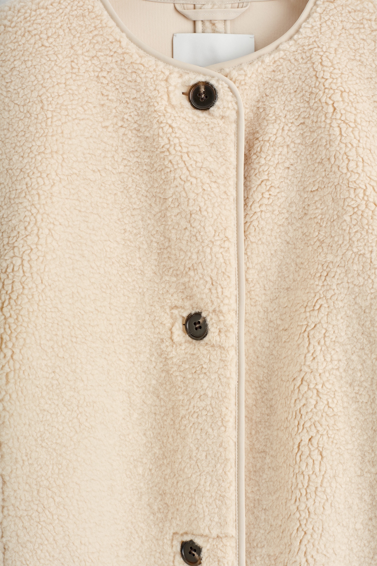 LONGLINE TEDDY JACKET - ECRU | COS US