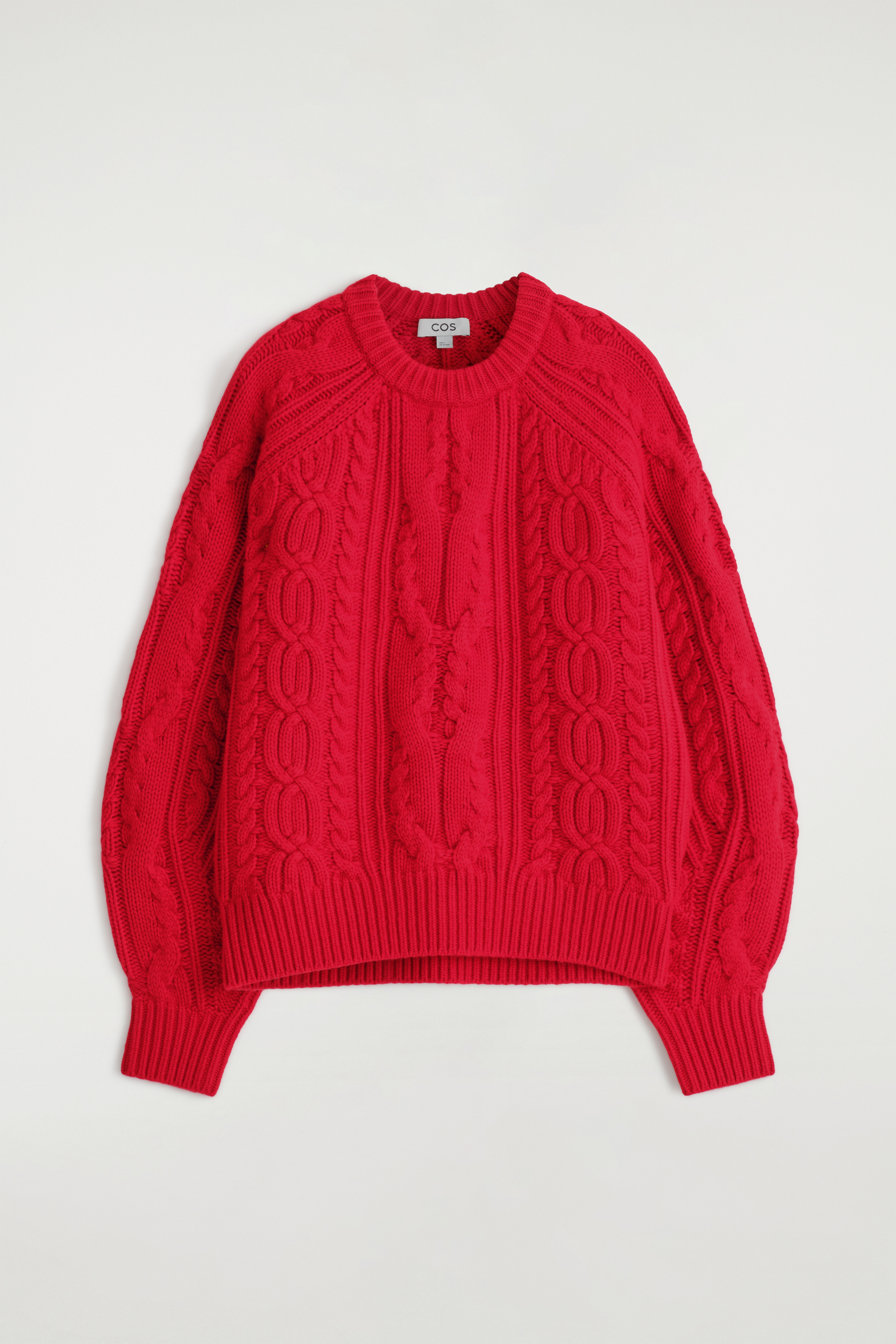 JERSEY DE PUNTO TRENZADO DE LANA Y CASHMERE - ROJO/CREMA