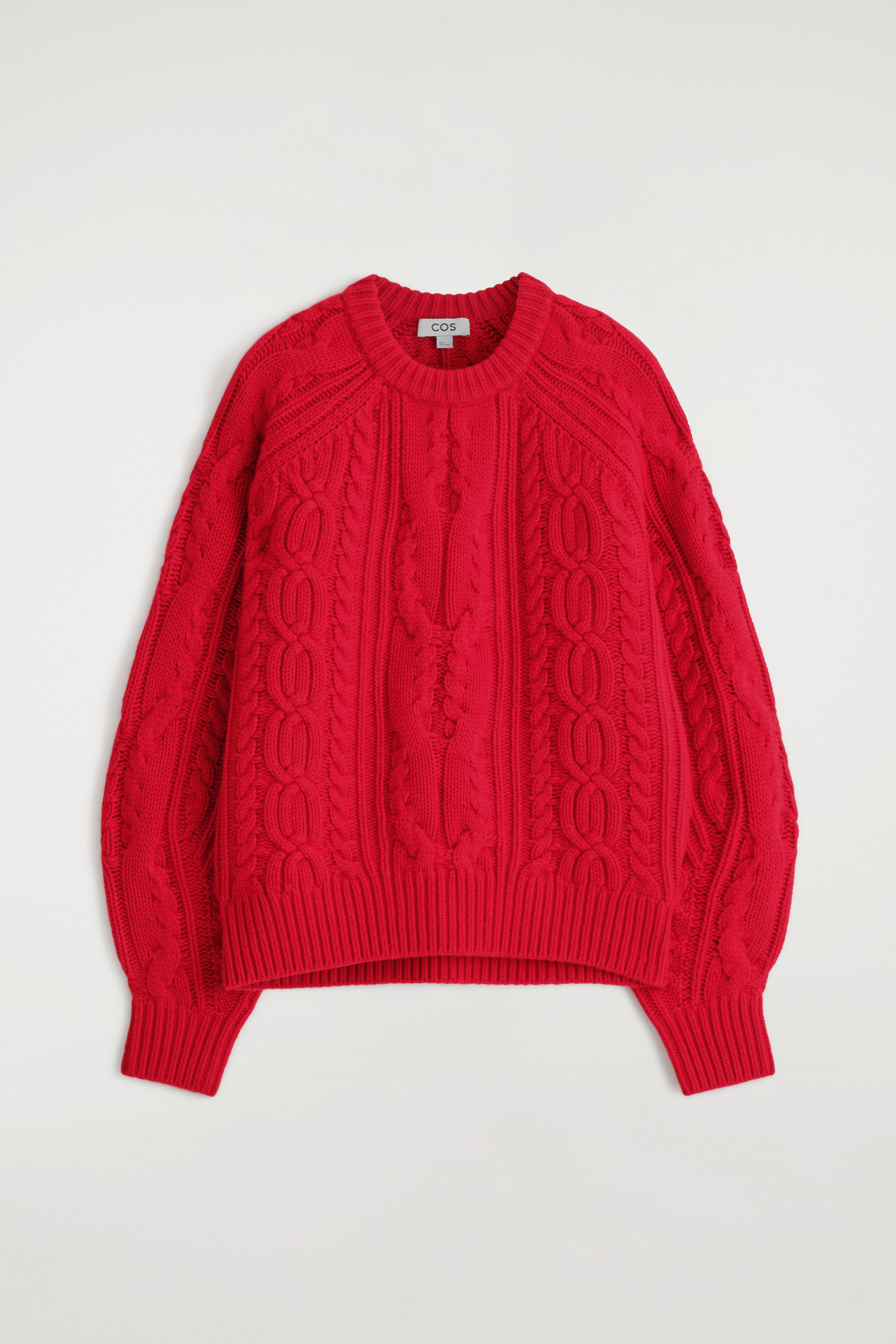 CABLE-KNIT WOOL-CASHMERE SWEATER - RED | COS US