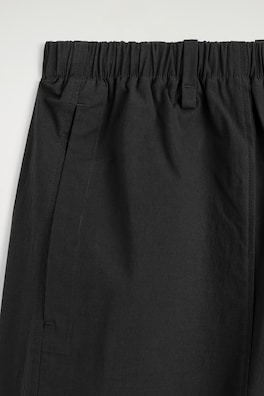 COTTON BARREL-LEG UTILITY TROUSERS — BLACK 5