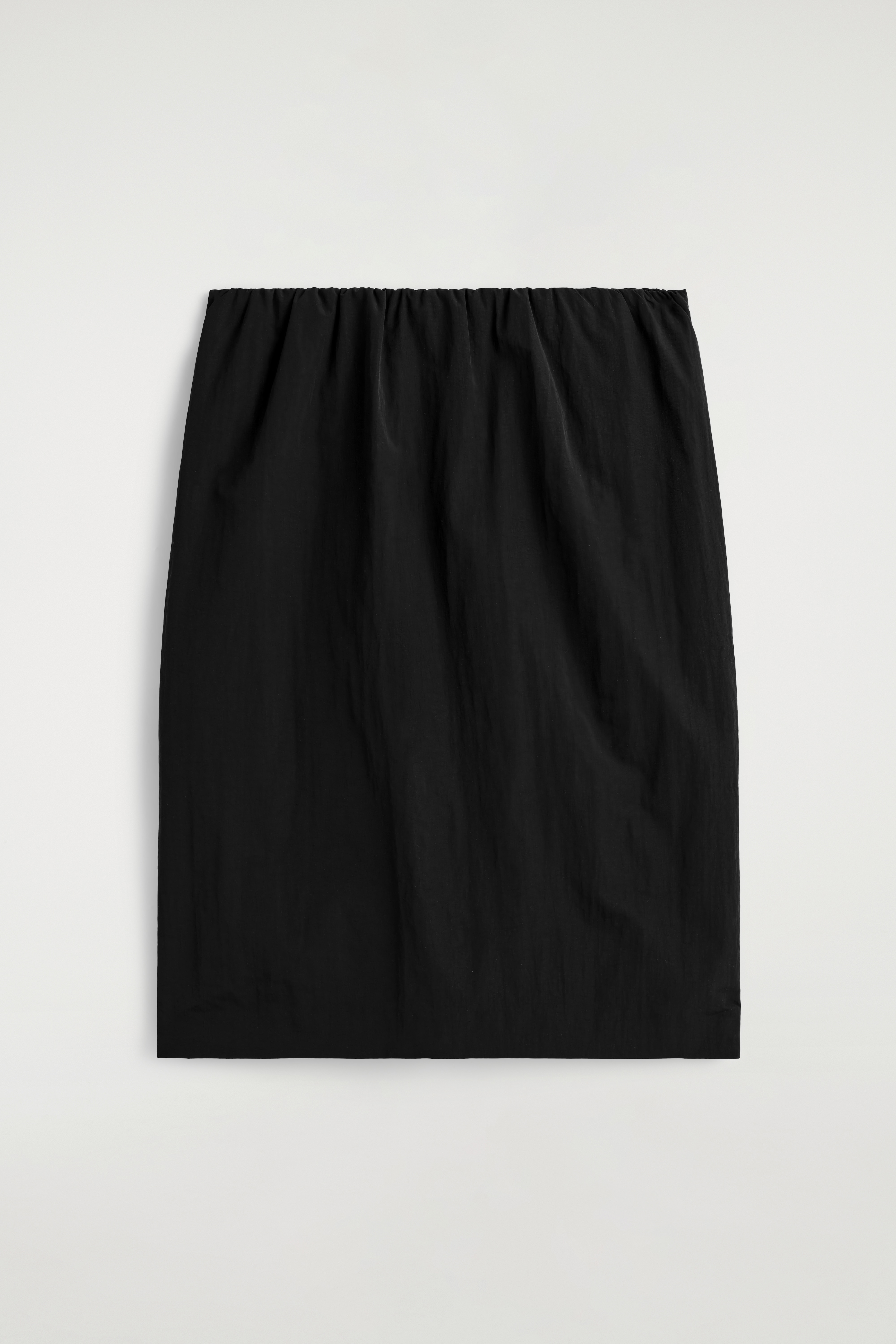 GATHERED PENCIL SKIRT - BLACK