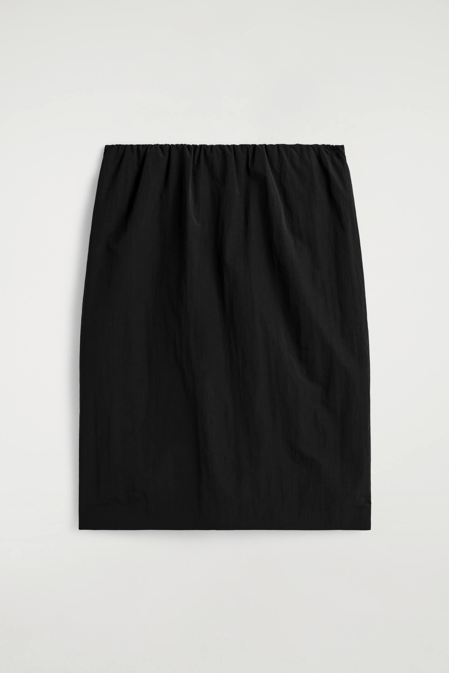 GONNA A TUBINO CON VITA ARRICCIATA - NERO - 2