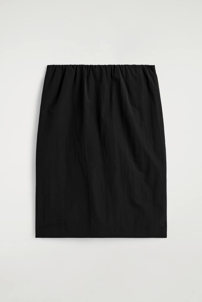 JUPE CRAYON À TAILLE FRONCÉE - NOIR - 1