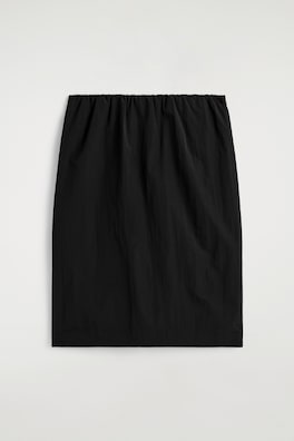 GATHERED PENCIL SKIRT — BLACK 6