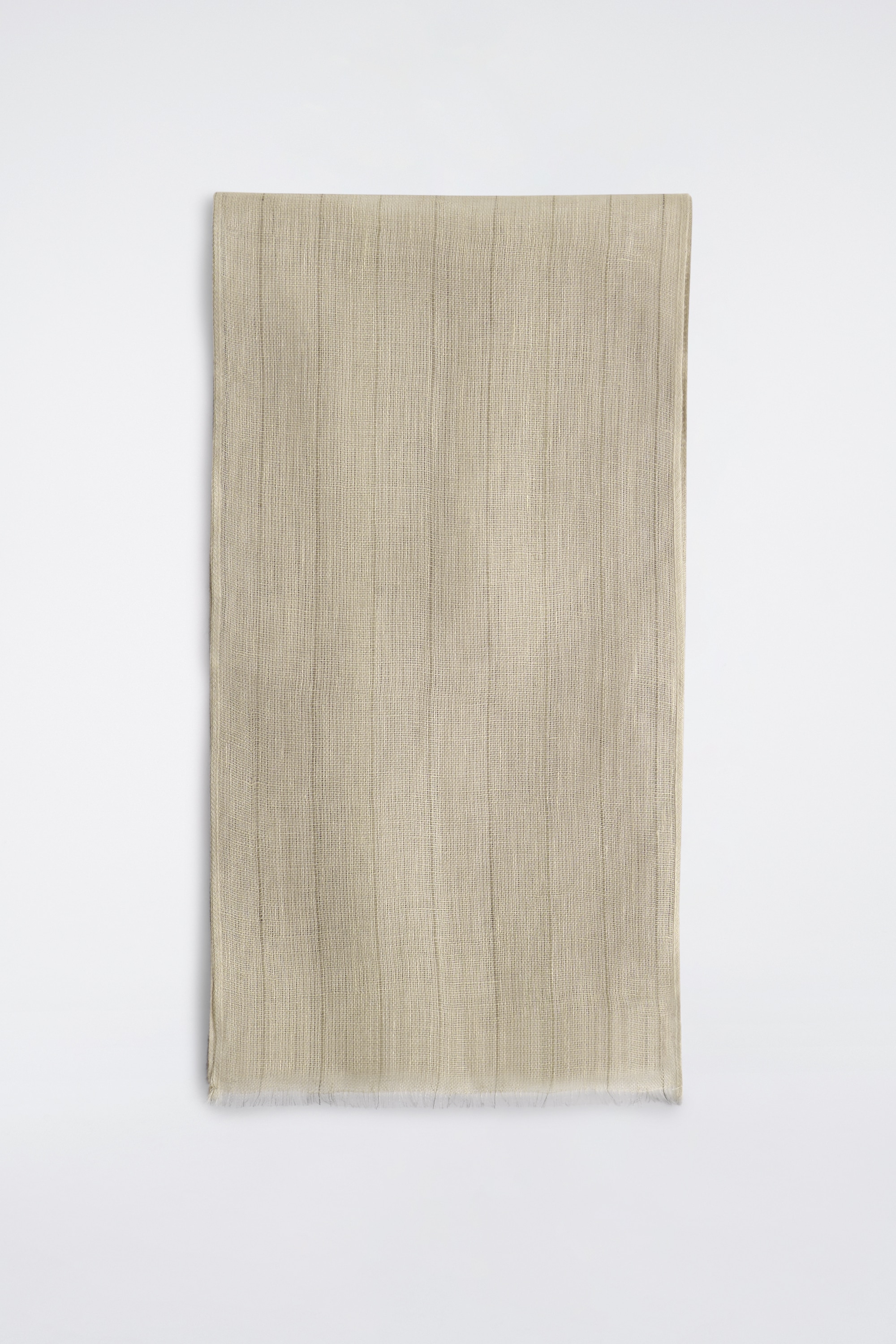 HØRTØRKLÆDE MED FRYNSER - BEIGE / STRIBET/KAKI / STRIBET