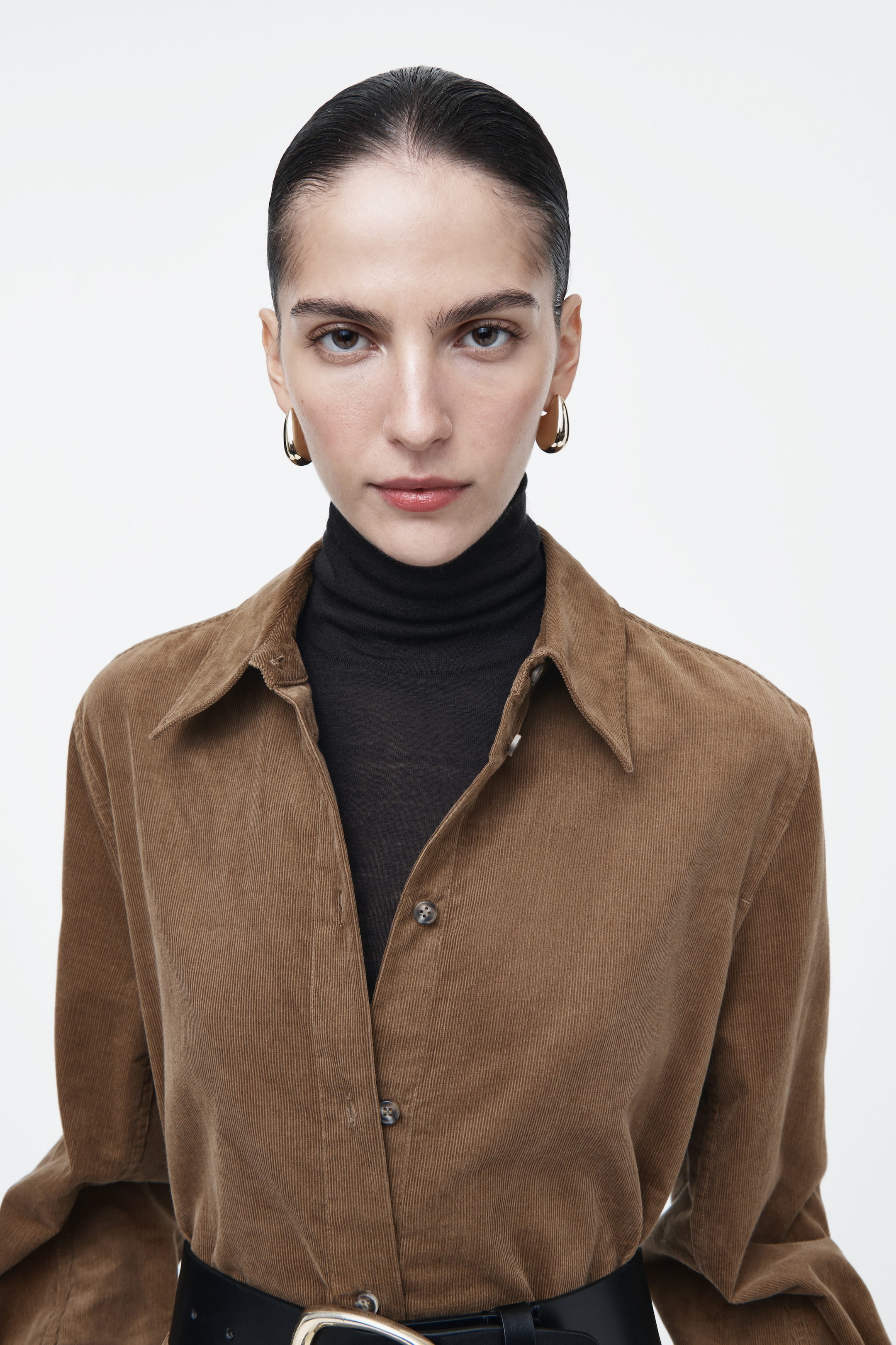 CORDUROY MIDI SHIRT DRESS