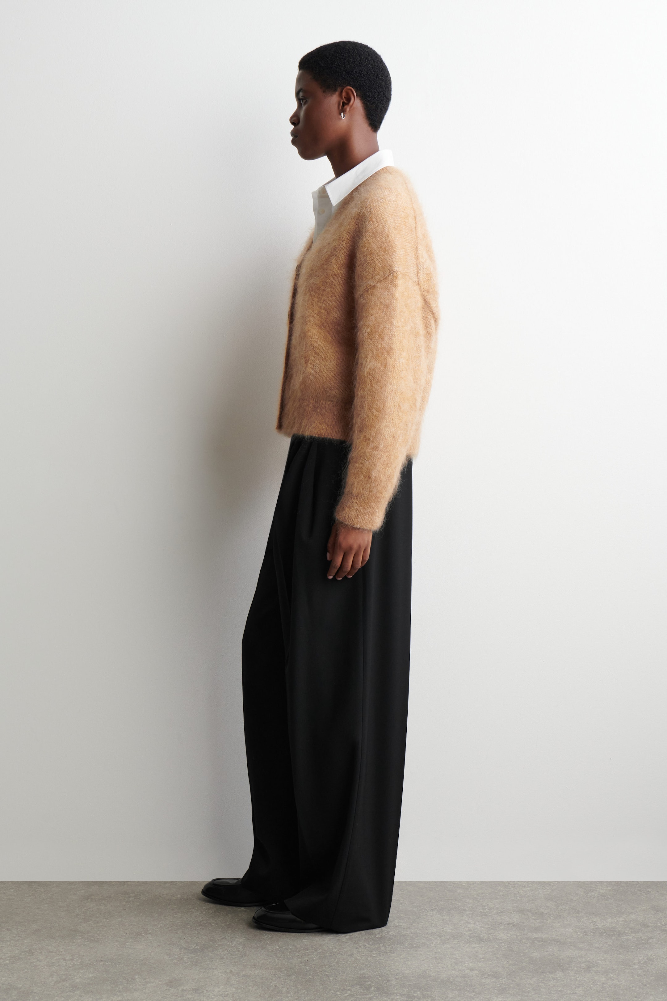 MOHAIR-WOOL V-NECK CARDIGAN