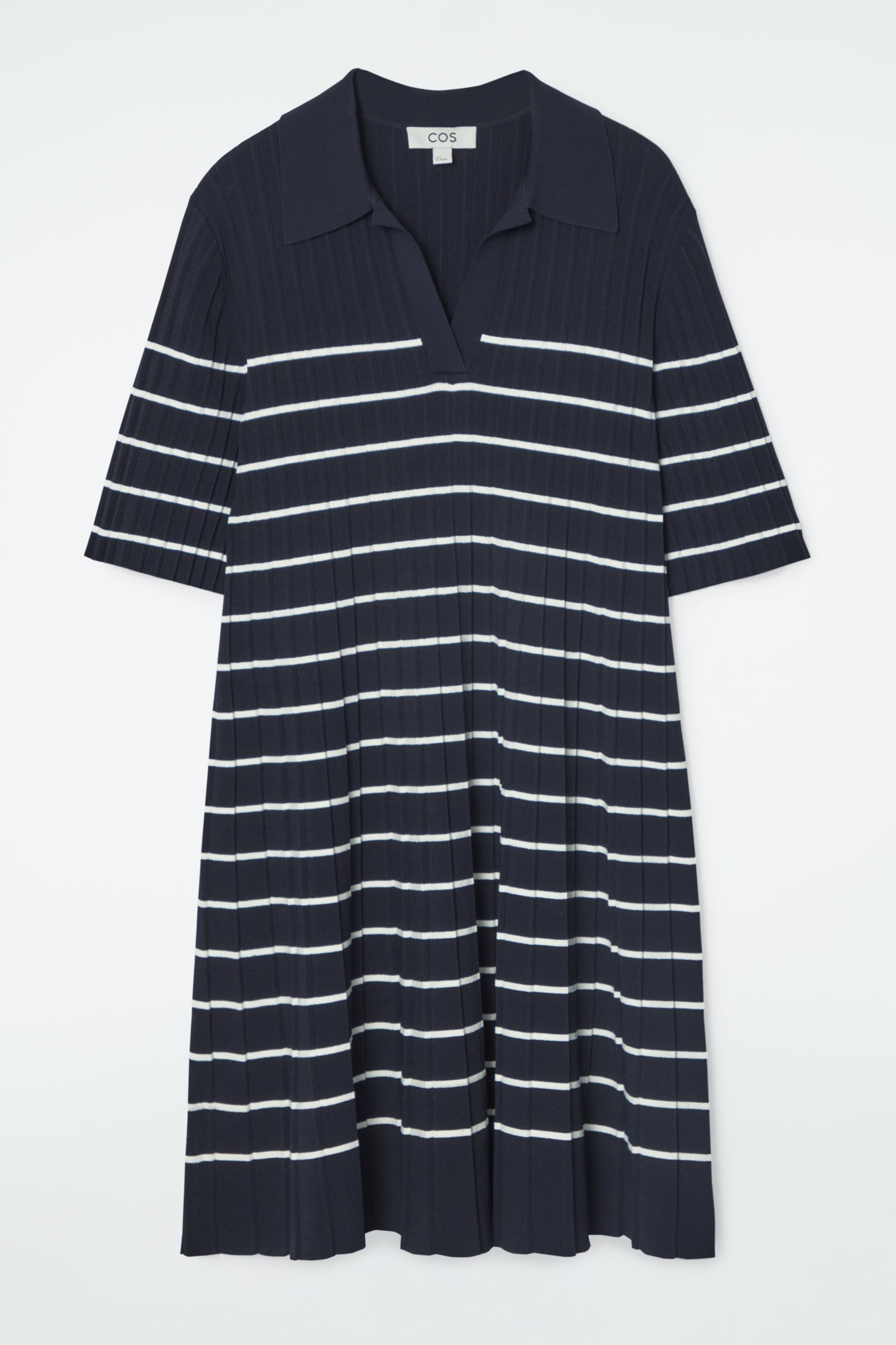 Ingrandisci l'immagine: STRIPED KNITTED MINI POLO DRESS - NAVY / STRIPED - DONNA | H&M CH 1
