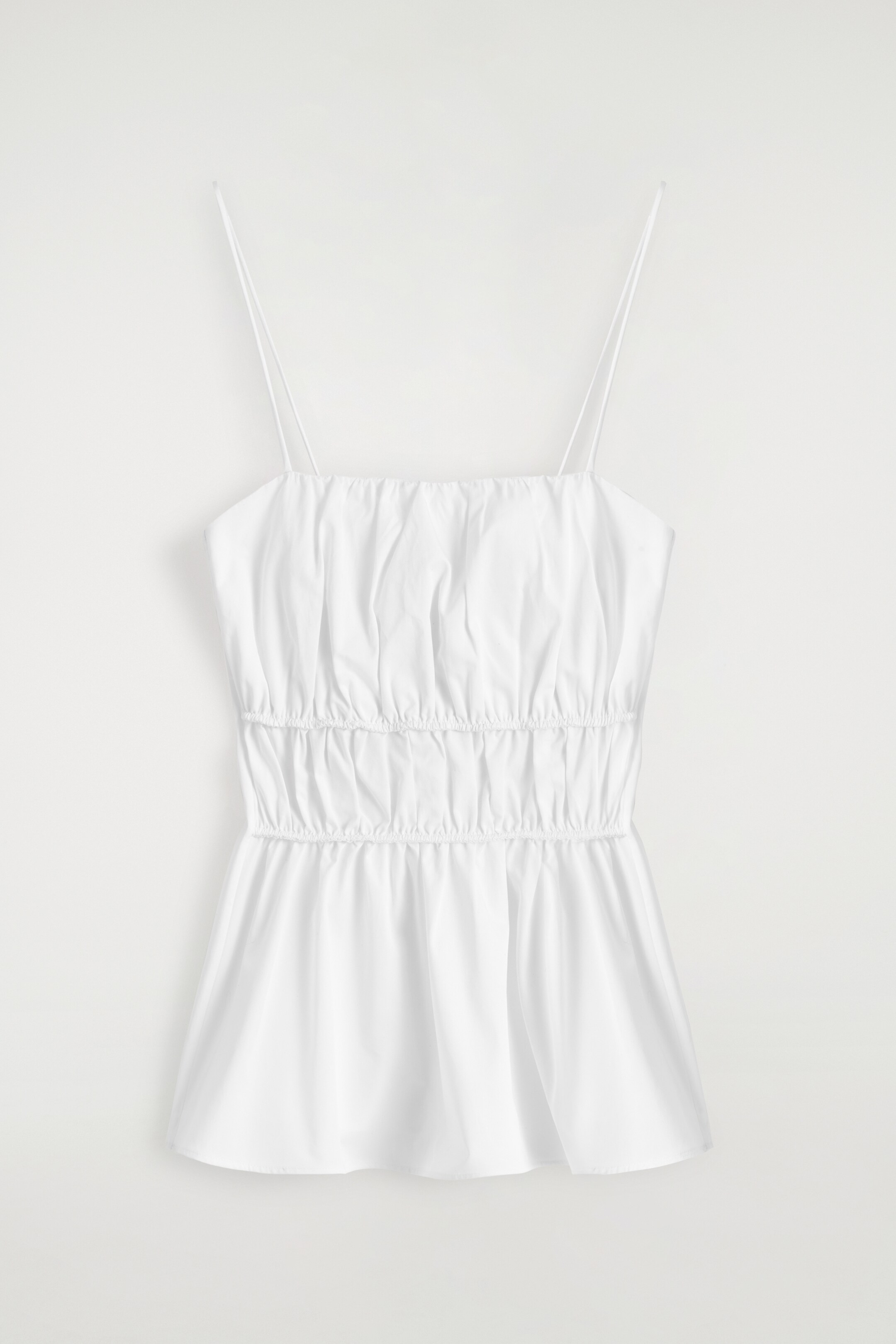 Nagyobb kép megtekintése: GYŰJTÖTT PAMUT PEPLUM FELSŐ - FEHÉR - NŐI | H&M HU 6