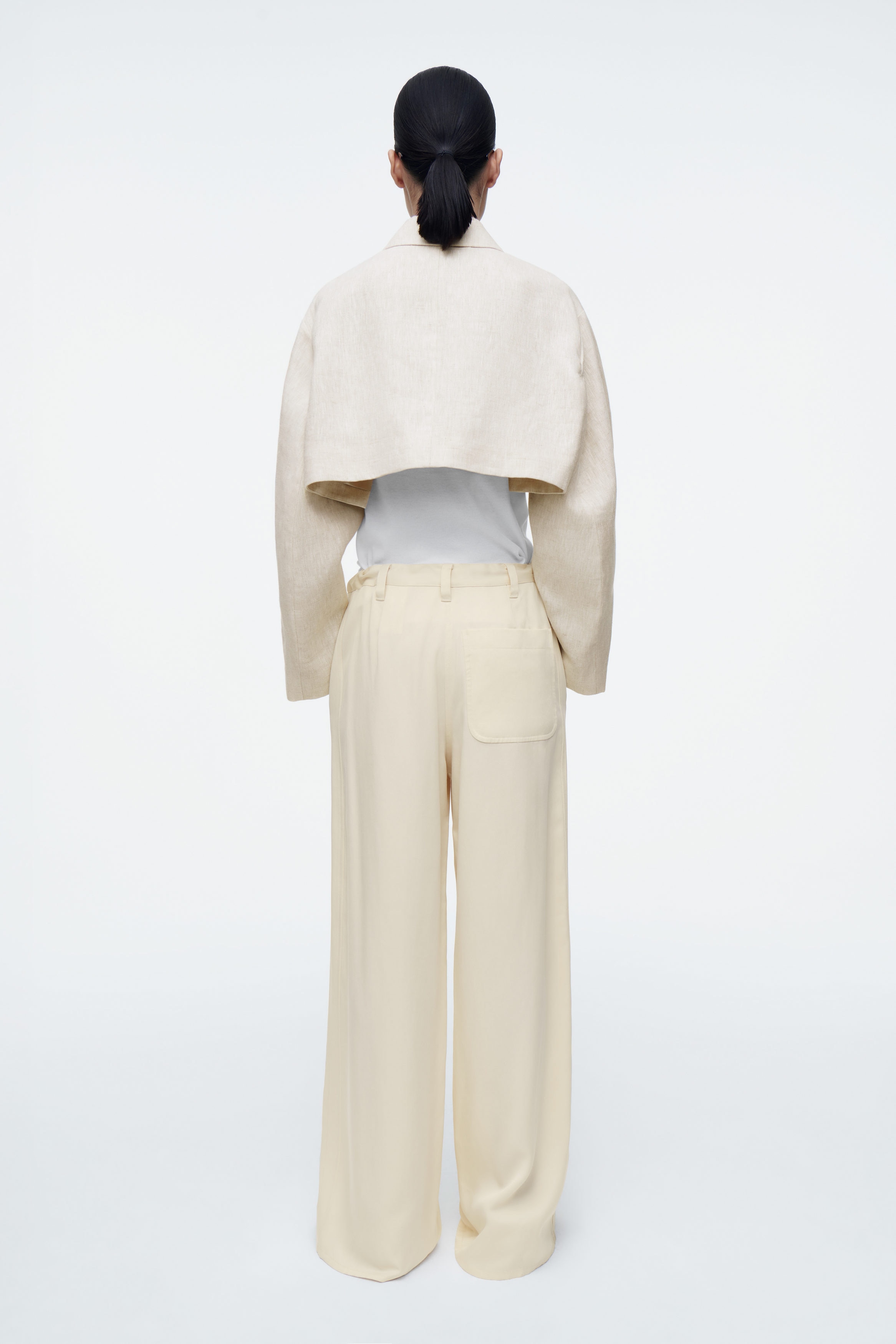 ジャケットその他 IONSEOUL Linen Cropped Jacket BBU1054 CROPPED LINEN JACKET - LIGHT BEIGE | COS