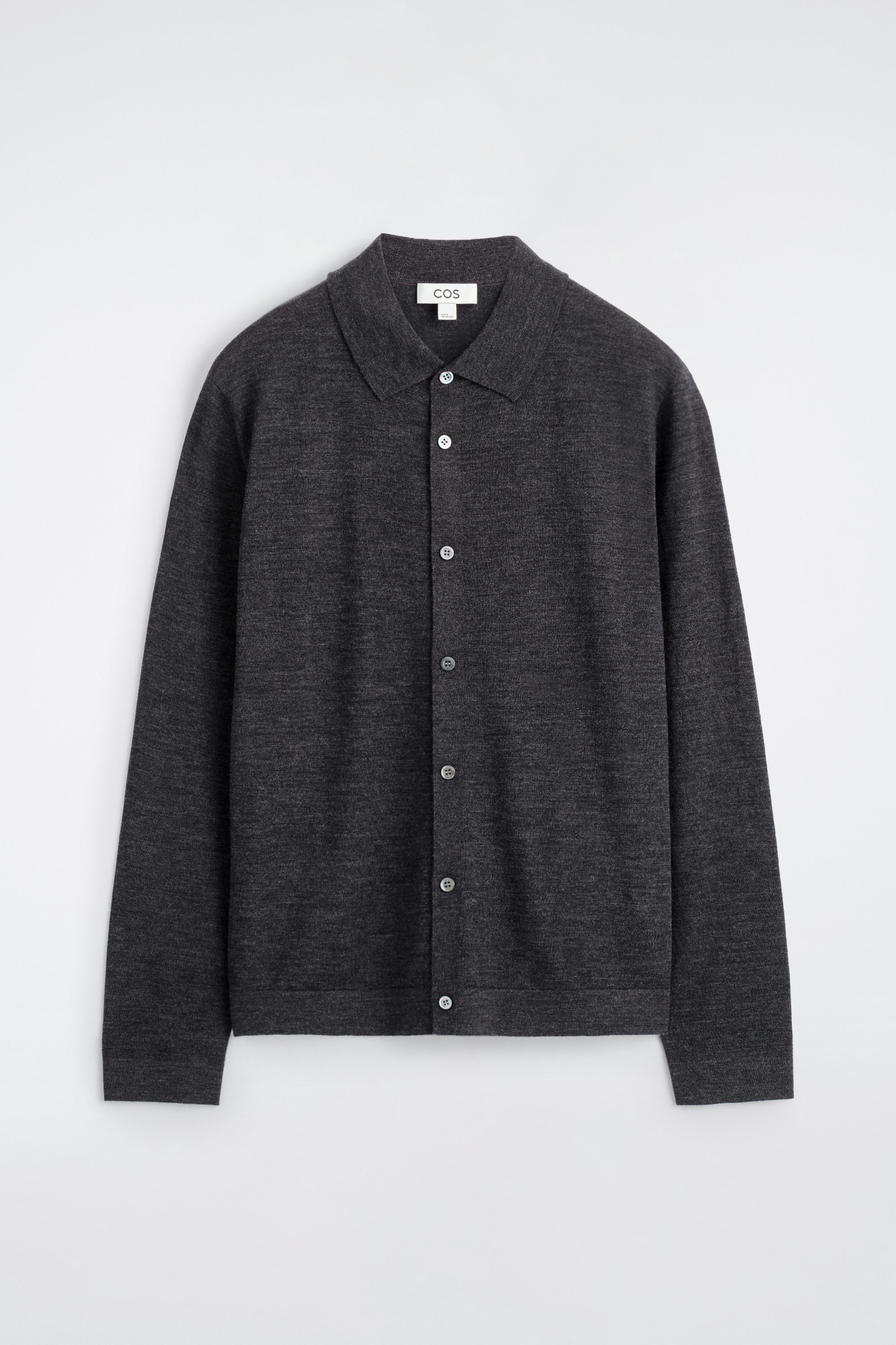 KNITTED MERINO WOOL SHIRT - CHARCOAL | COS CH
