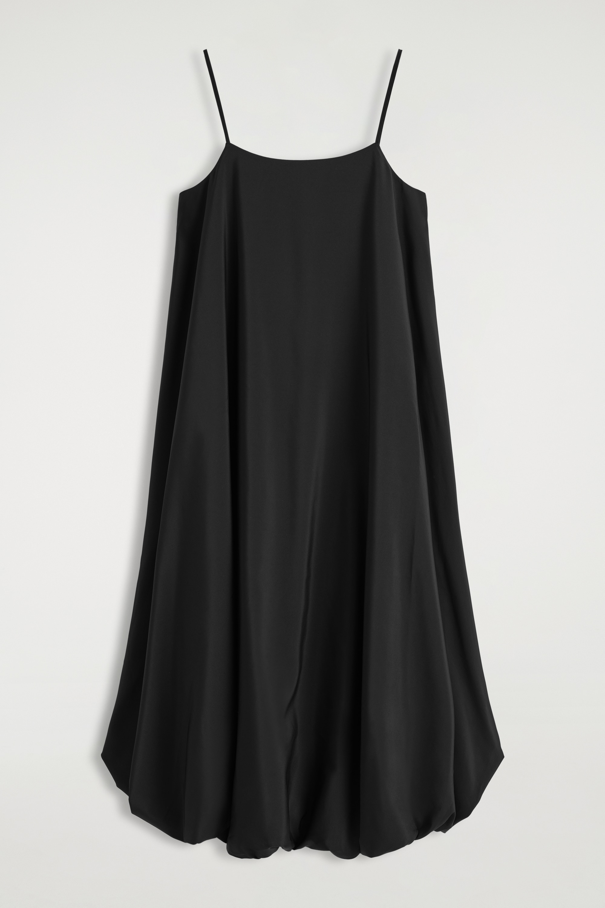BUBBLE-HEM MIDI DRESS - BLACK/IVORY