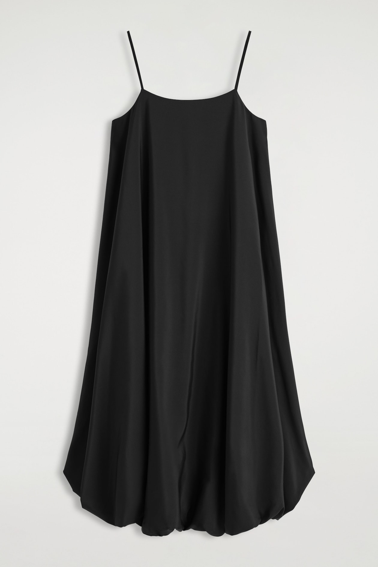BUBBLE-HEM MIDI DRESS - BLACK | COS US
