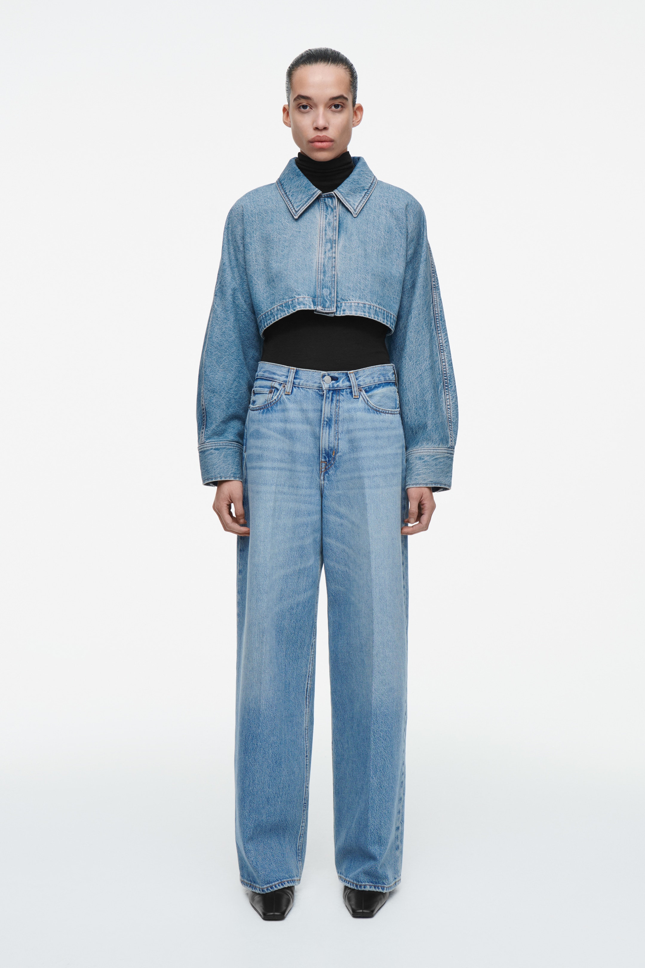 Agrandir l'image: VESTE COURTE DENIM - BLEU CIEL - FEMME | H&M BE 5