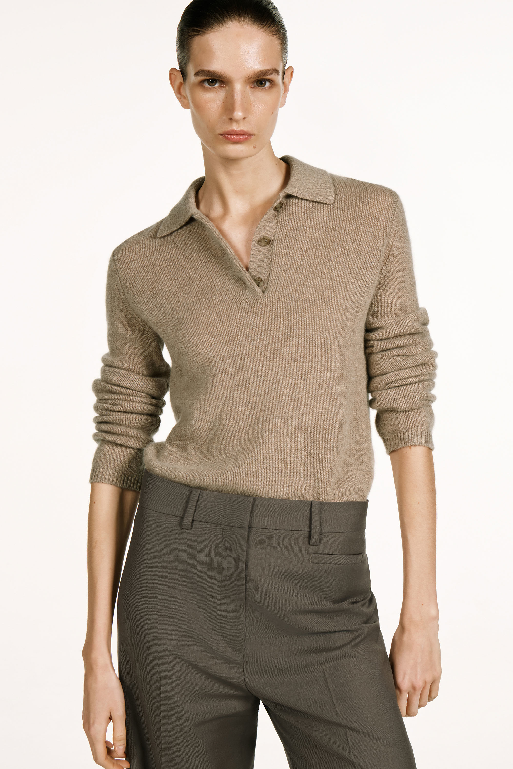 トップス COS RELAXED-FIT WOOL CASHMERE POLO SHIRT cos-relaxed-fit-wool-cashmere-