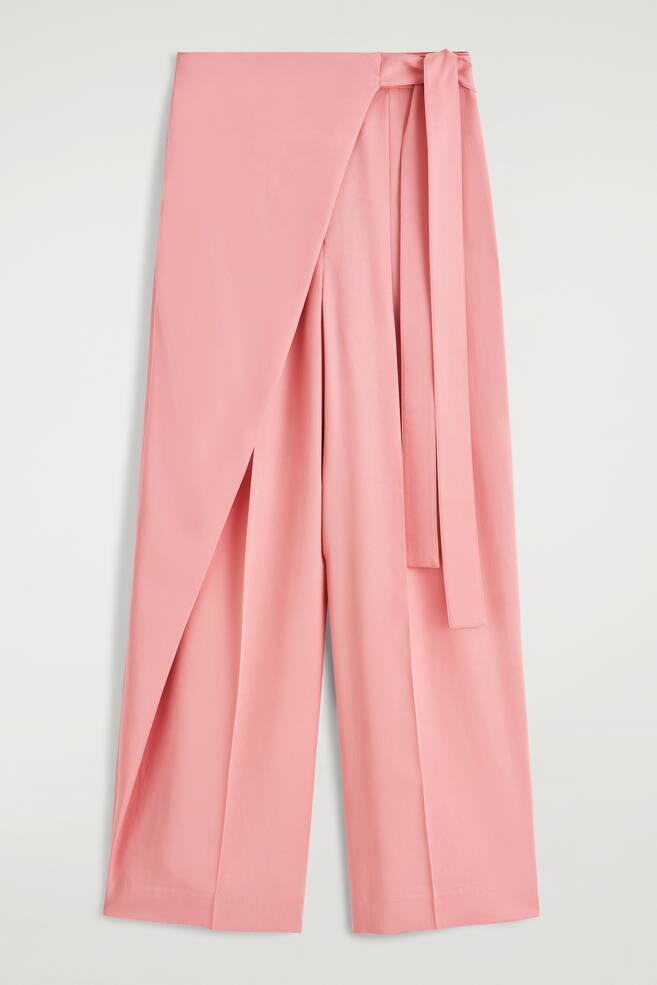 FLIESSENDE HOSE MIT WICKELFRONT - ROSA - 1