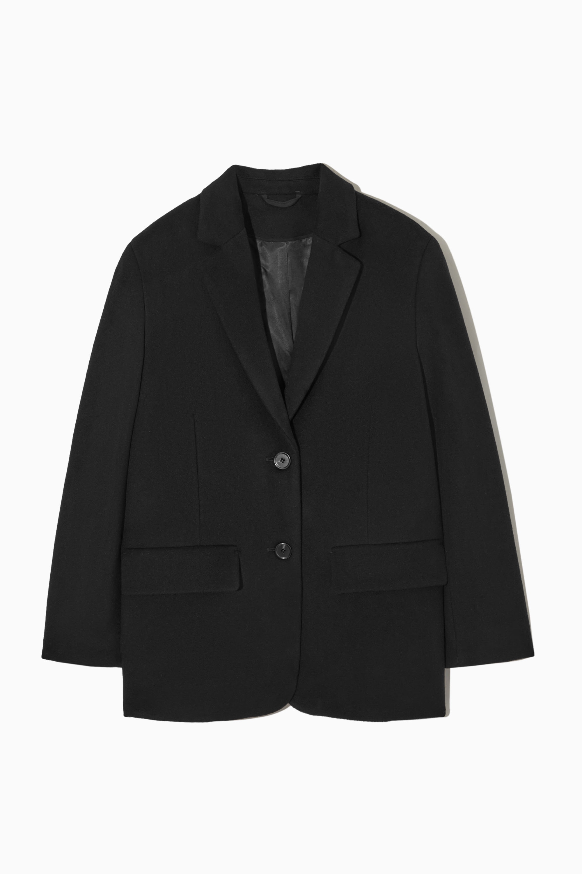 ジャケット・アウター COS Relaxed Single-Breasted Wool Blazer RELAXED-FIT SINGLE-BREASTED WOOL BLAZER - BLACK | COS