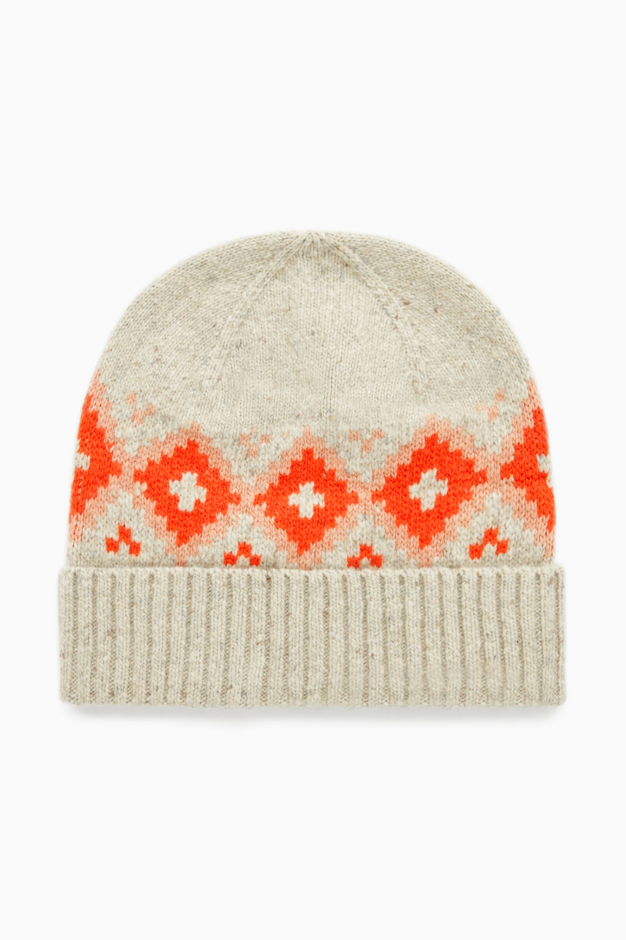 Se større billede: FAIR ISLE MERINO WOOL BEANIE HAT - BEIGE - DAME | H&M DK 1