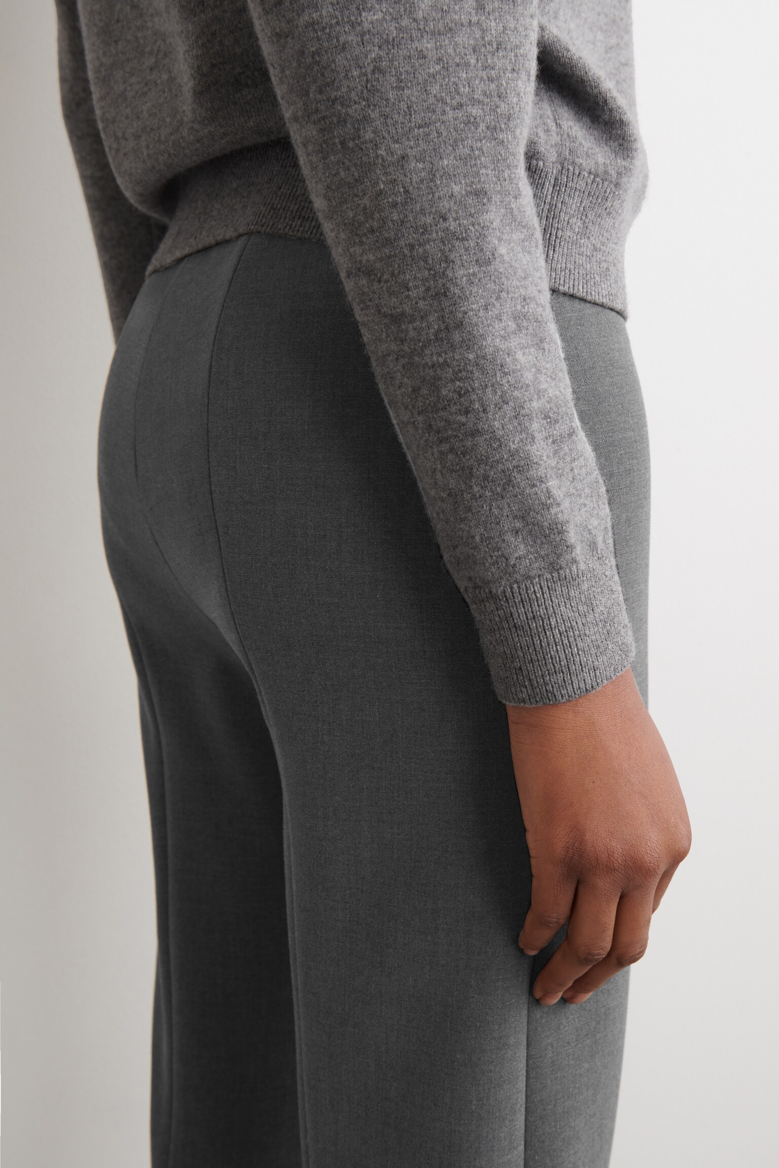 PANTALON DROIT SLIM - GRIS - 3