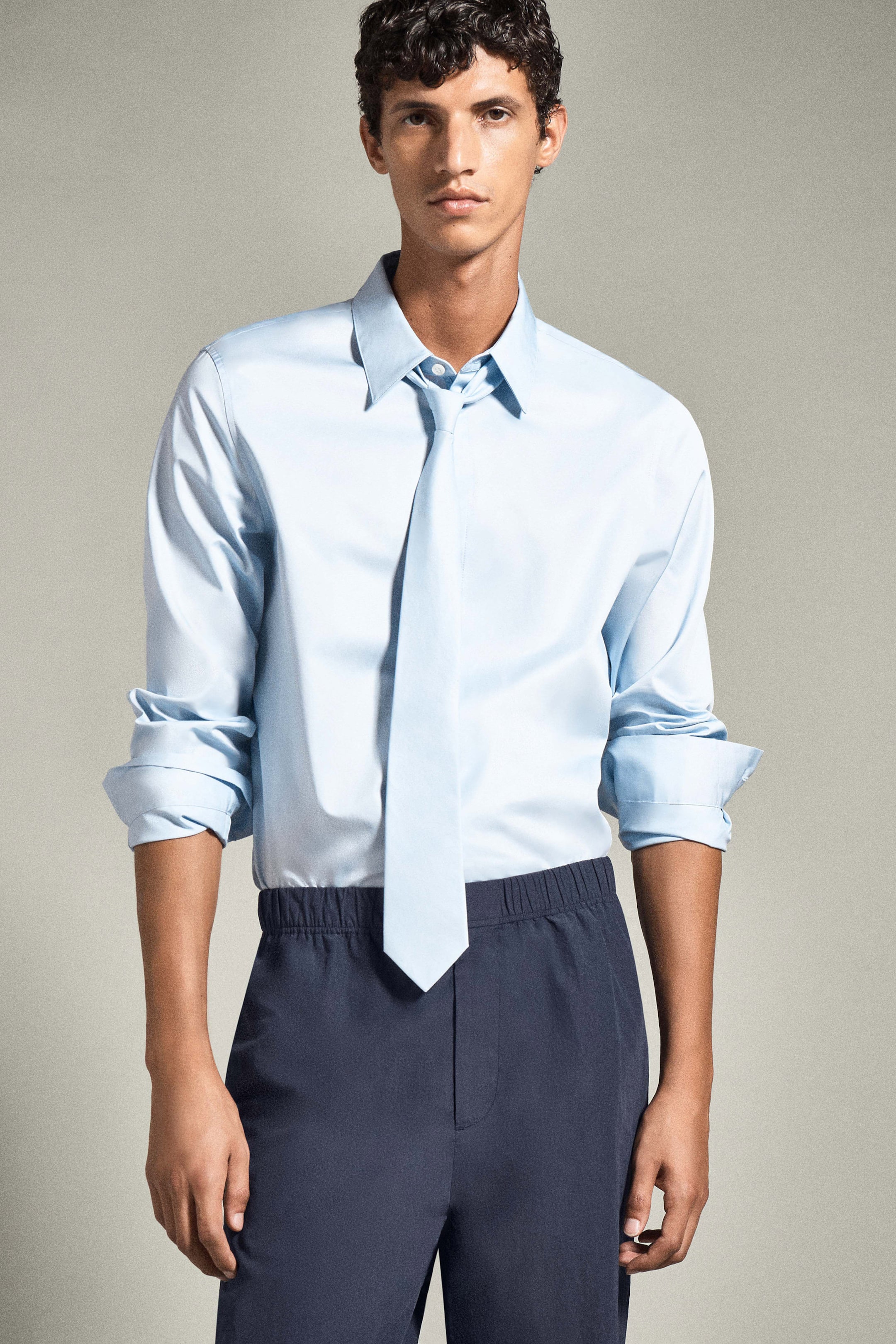 Agrandir l'image: CRAVATE EN COTON - BLEU - HOMME | H&M BE 1