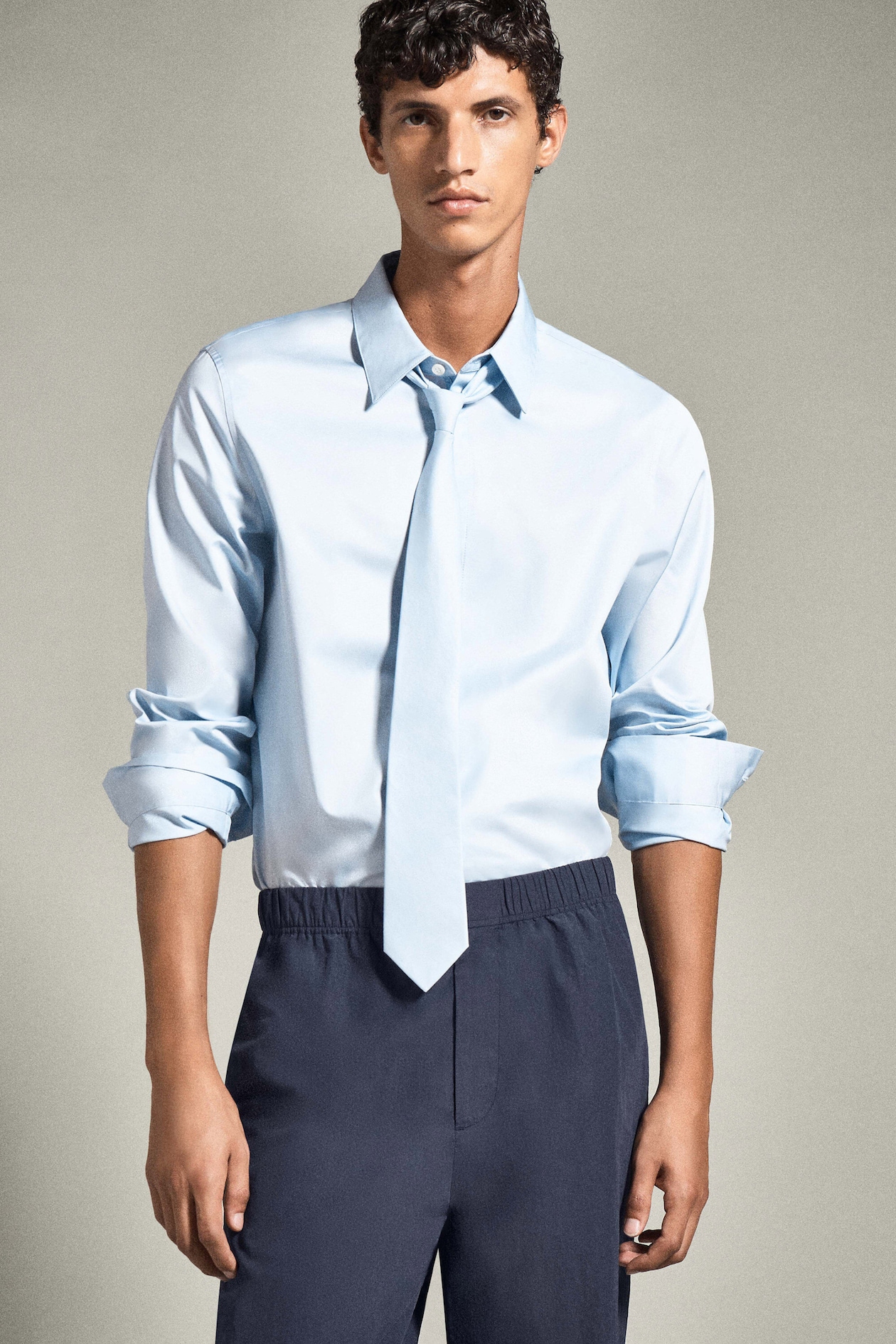 COTTON TIE — BLUE