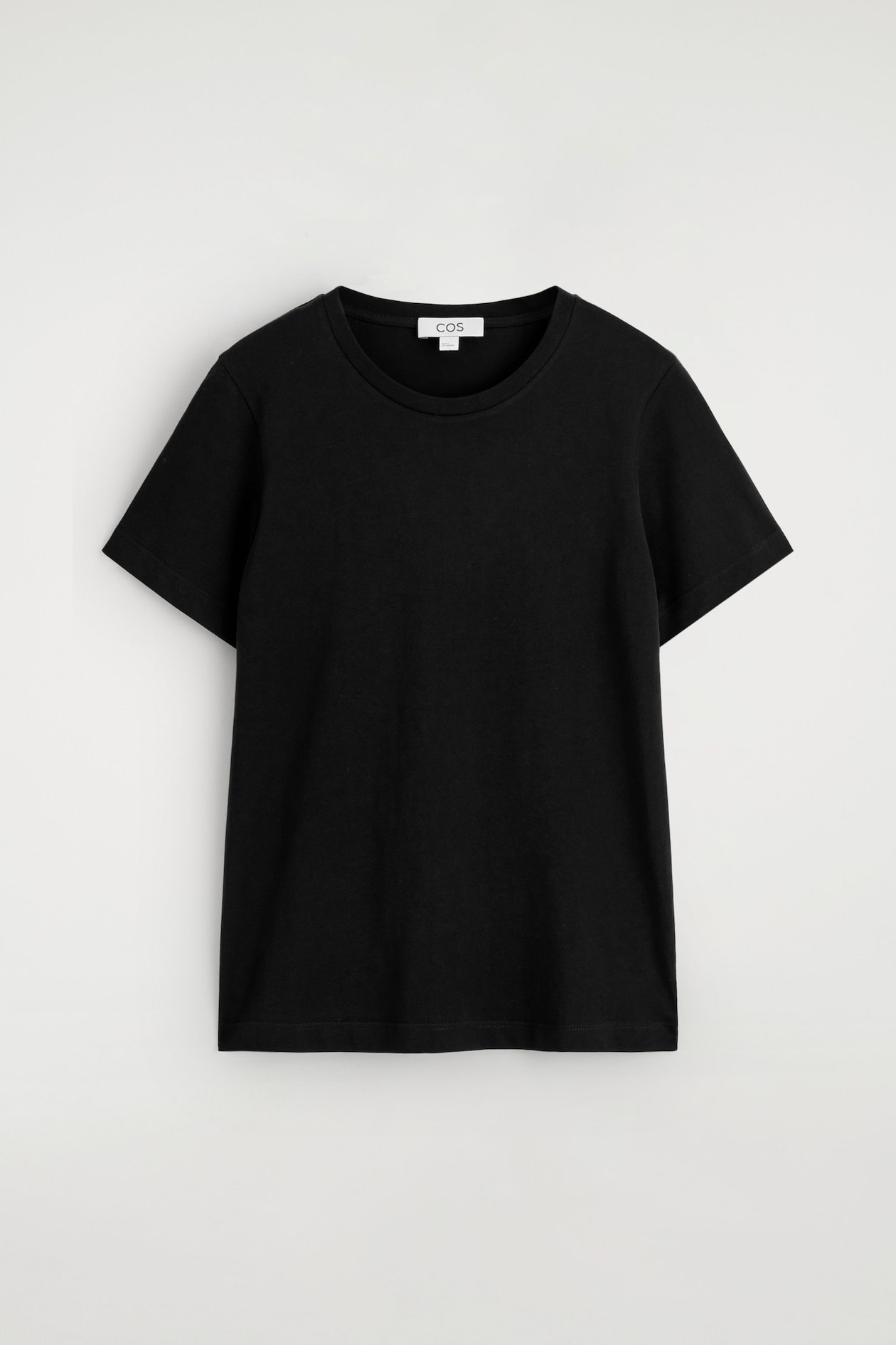 COTTON CREW-NECK T-SHIRT — BLACK