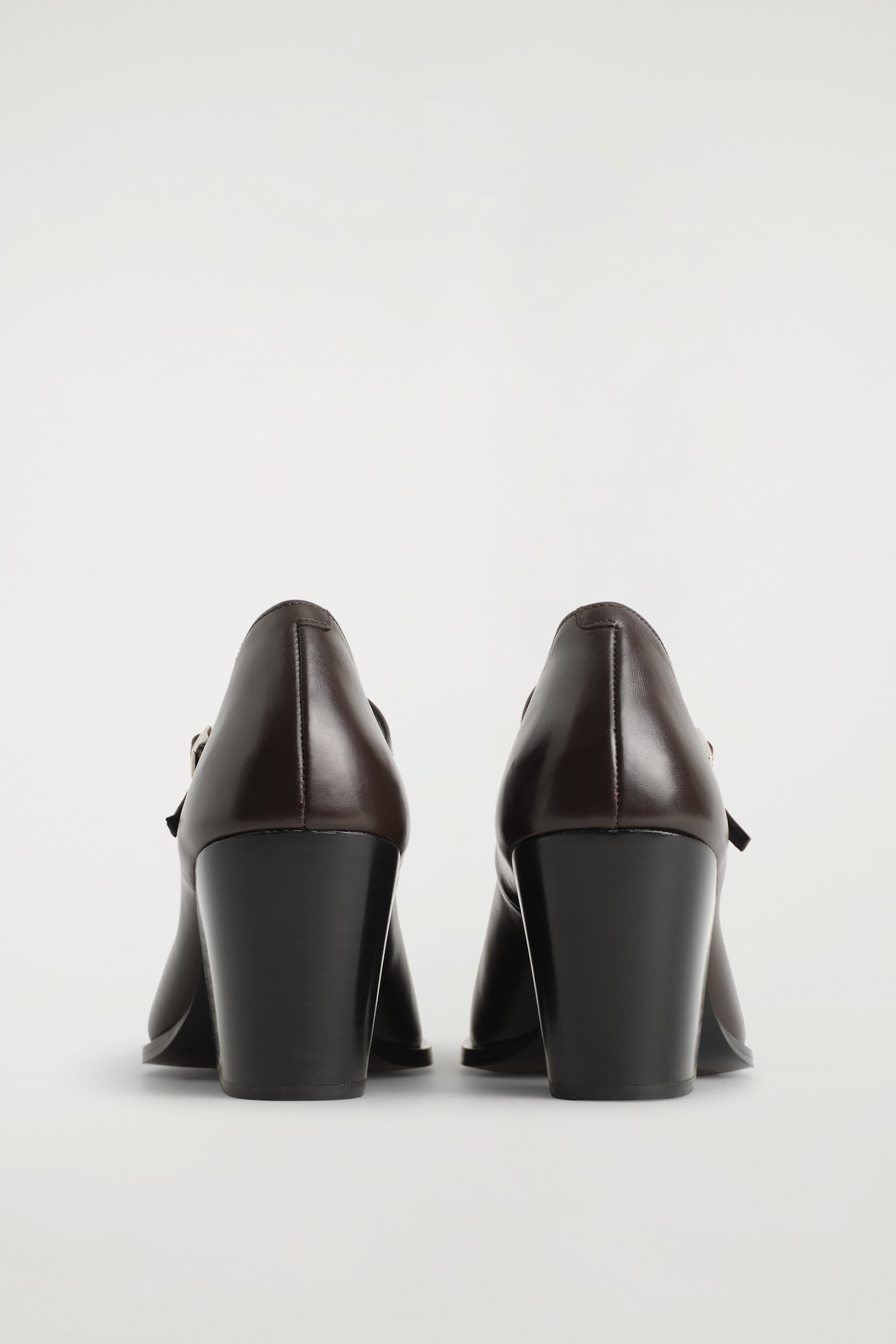 BABIES À TALON EN CUIR - DARK BROWN/NOIR - 2