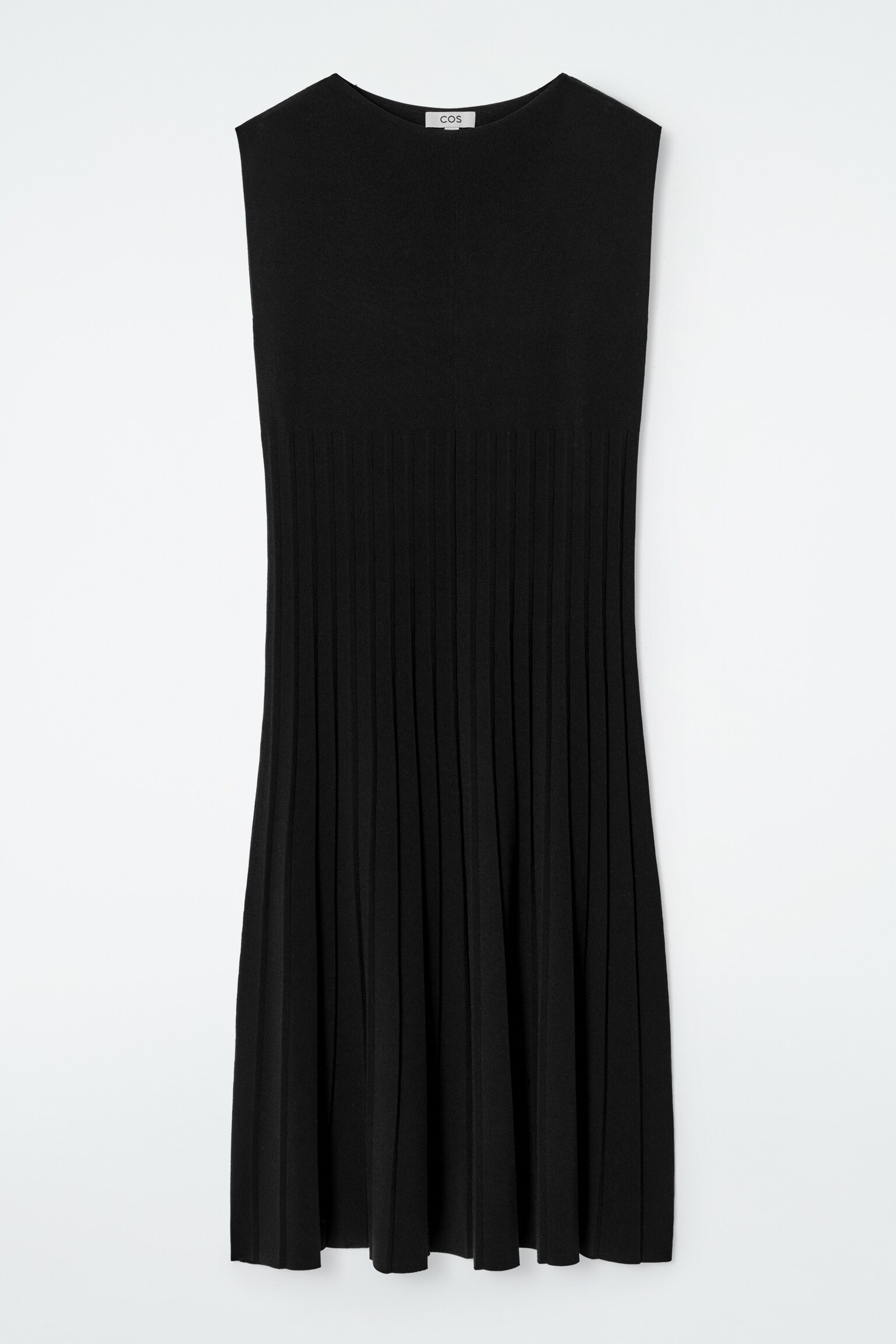 VESTIDO LARGO DE PUNTO PLISADO - NEGRO/VERDE - 2