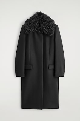 ULLKAPPA MED SHEARLING-KRAGE