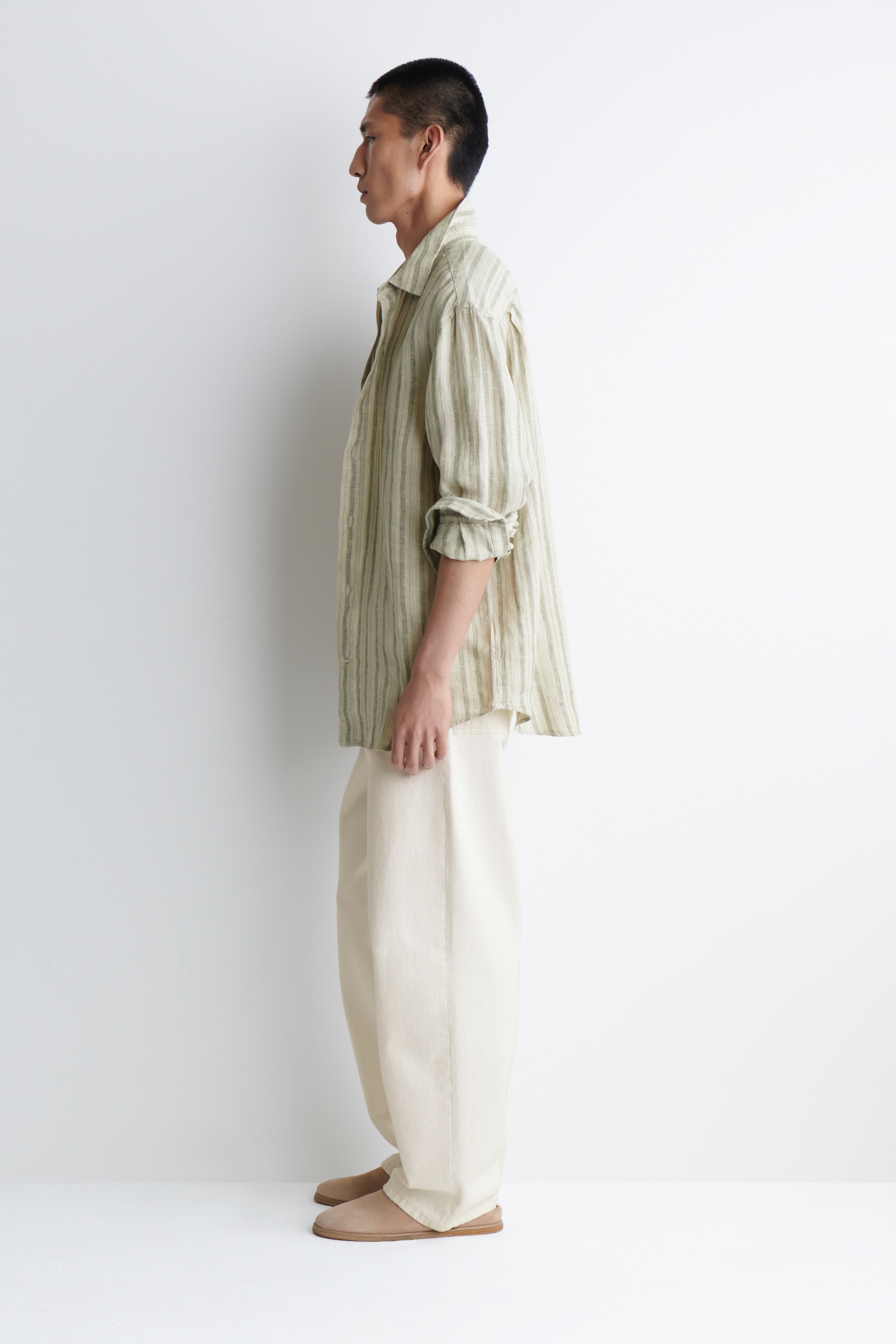 Agrandir l'image: CHEMISE DÉCONTRACTÉE EN LIN - BEIGE / RAYÉ - HOMME | H&M CH 4