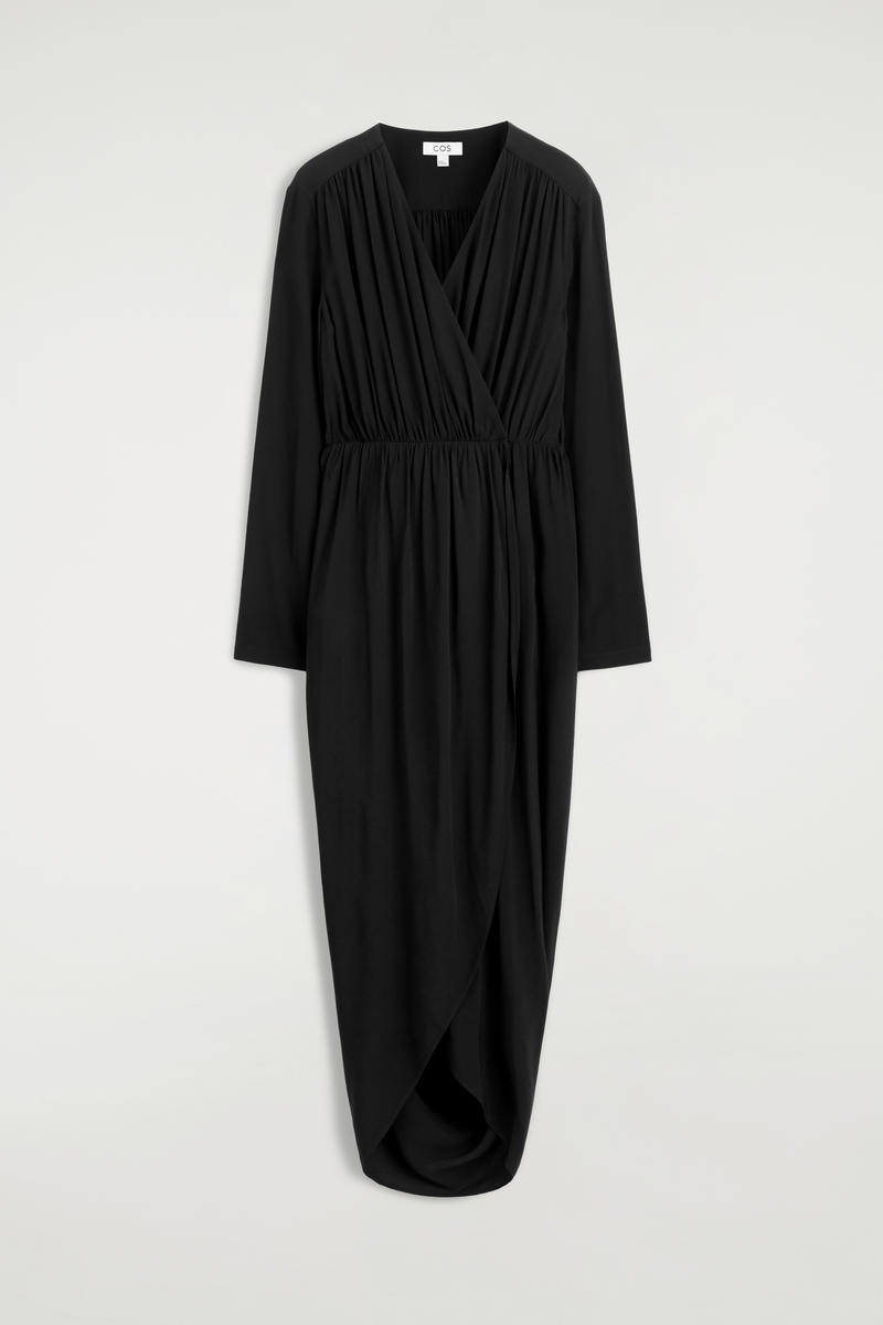 Gathered Midi Wrap Dress Gathered Midi Wrap Dress